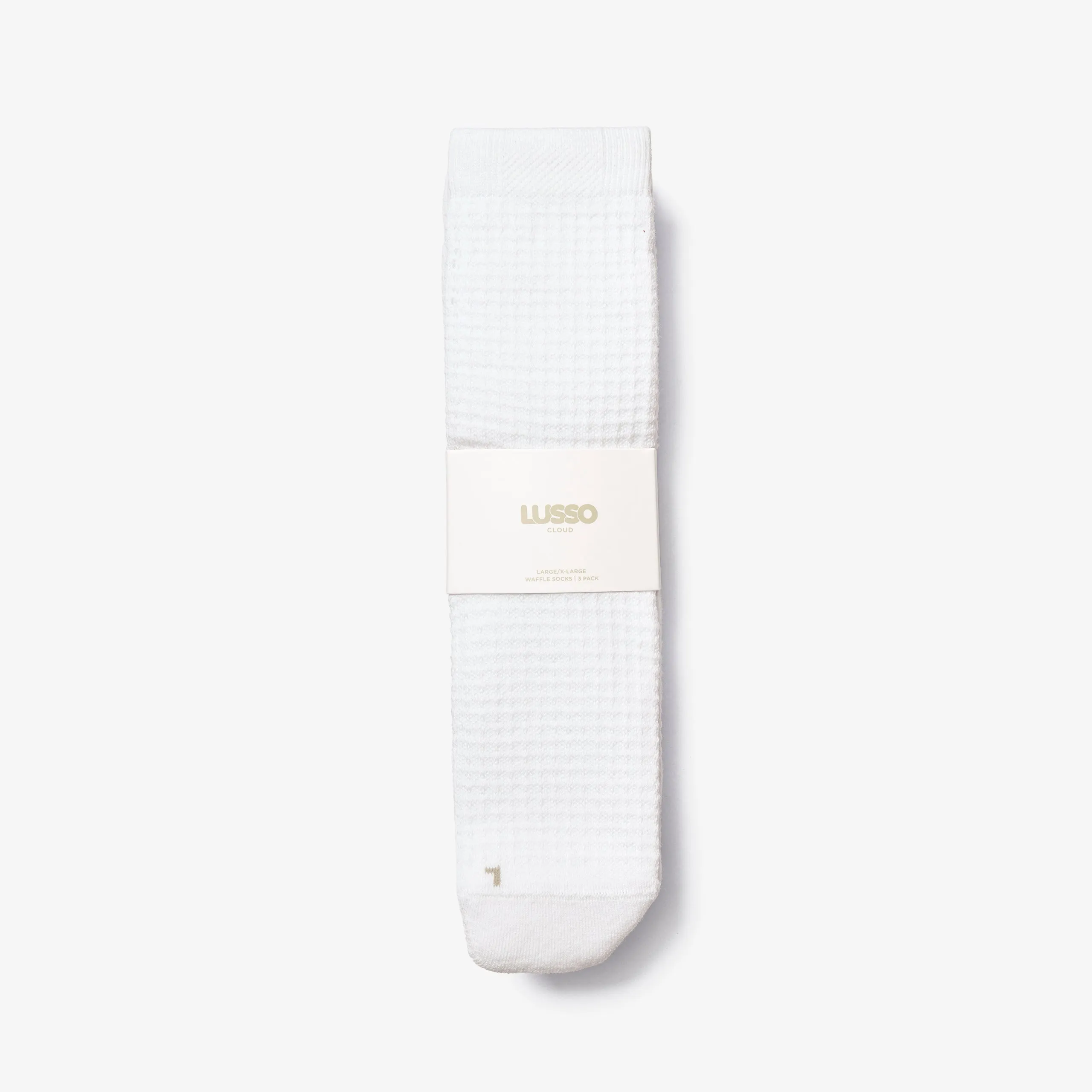 Waffle Cloud Crew Socks 3 Pack - Bright White sold by Lusso Cloud product image thumbnail 3