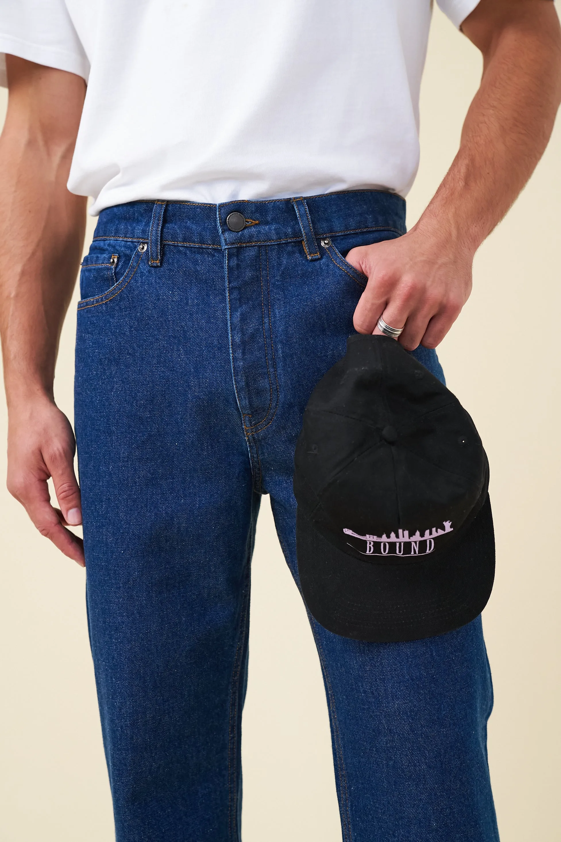 NYC EMBROIDERED 6 PANEL CAP - BLACK sold by Bound product image thumbnail 4