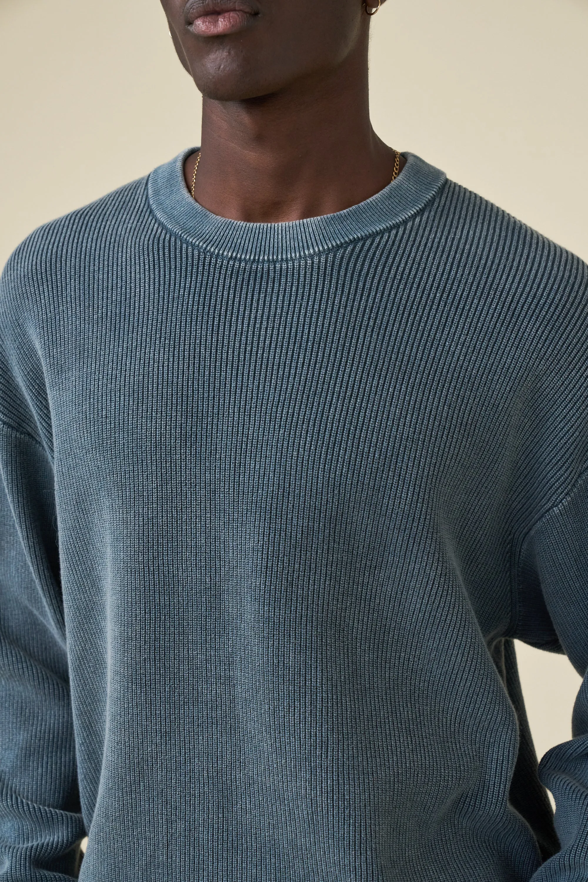 ACID WASHED CREWNECK SWEATER - AGAVE sold by Bound product image thumbnail 5