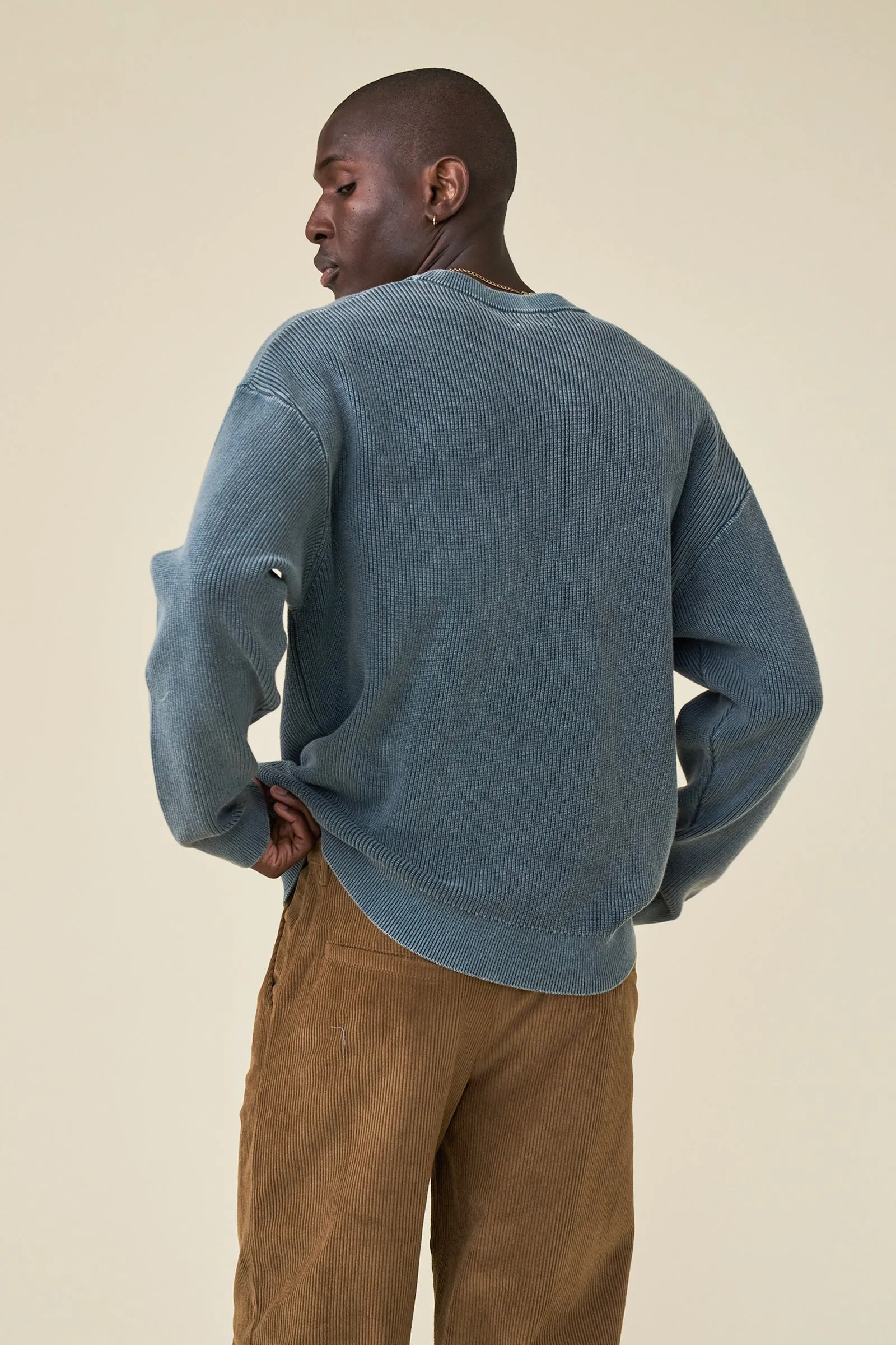ACID WASHED CREWNECK SWEATER - AGAVE sold by Bound product image thumbnail 4