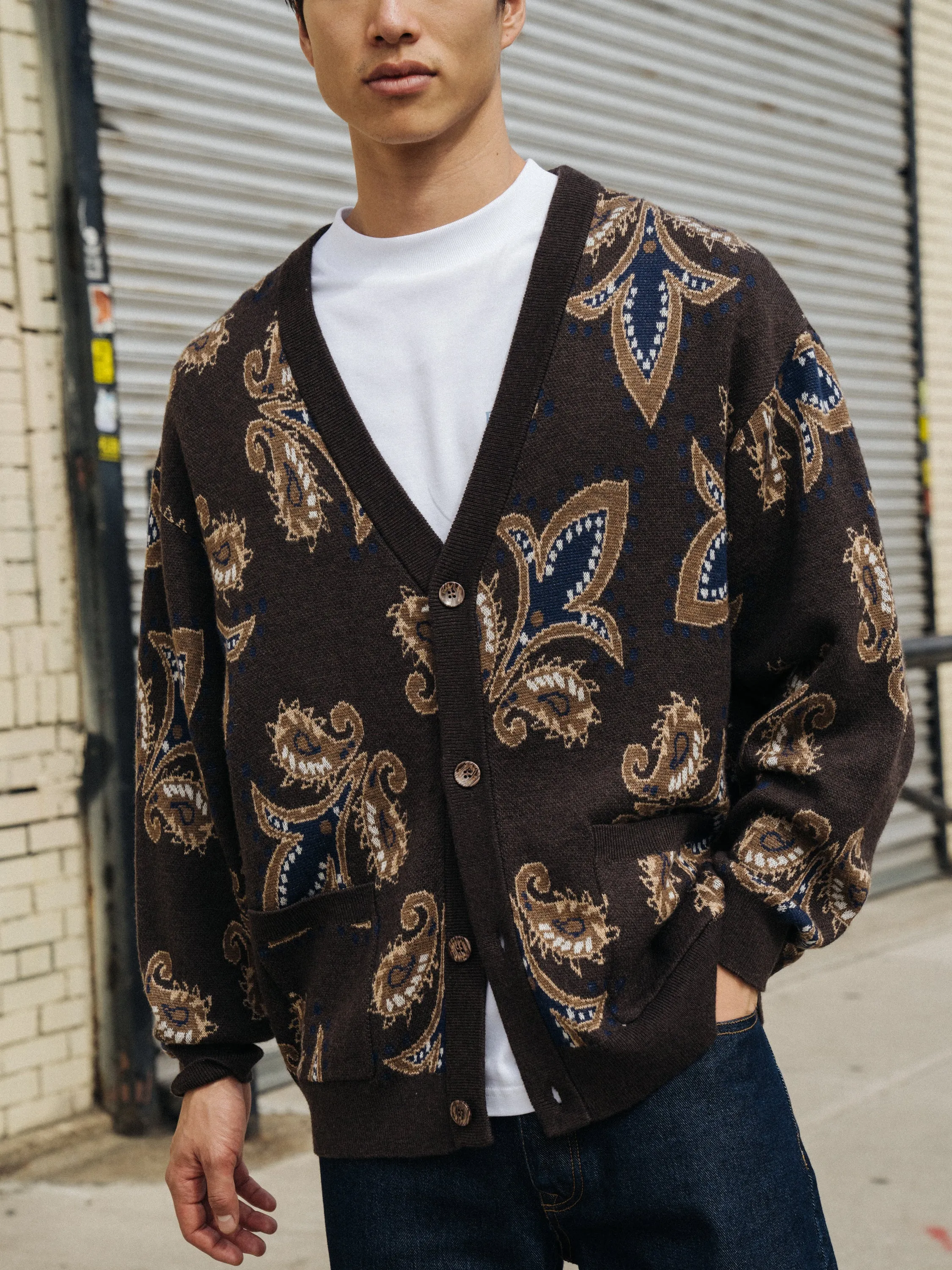 PAISLEY WOOL GRANDAD CARDIGAN sold by Bound product image thumbnail 2