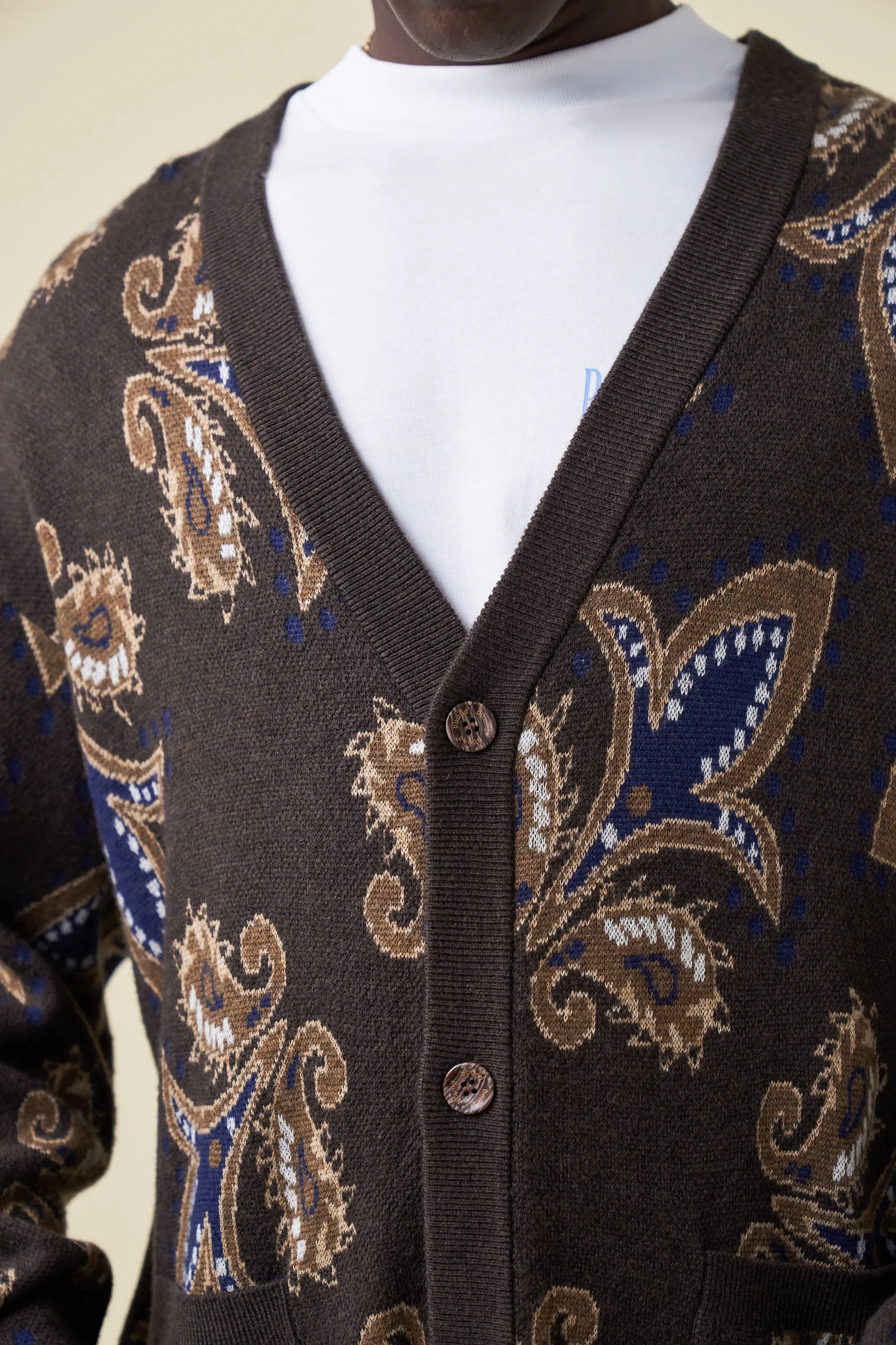 PAISLEY WOOL GRANDAD CARDIGAN sold by Bound product image thumbnail 5