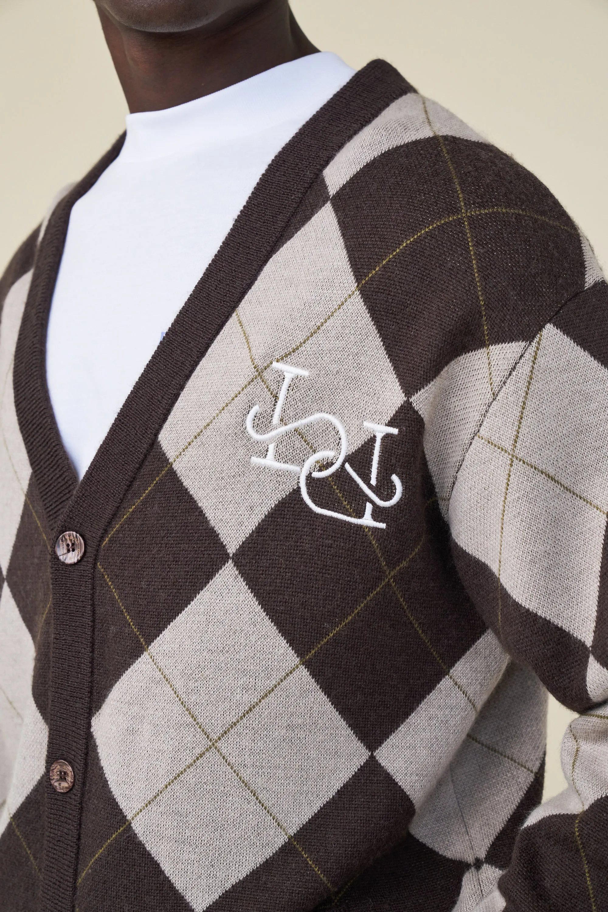 CHECK WOOL GRANDAD CARDIGAN sold by Bound product image thumbnail 5