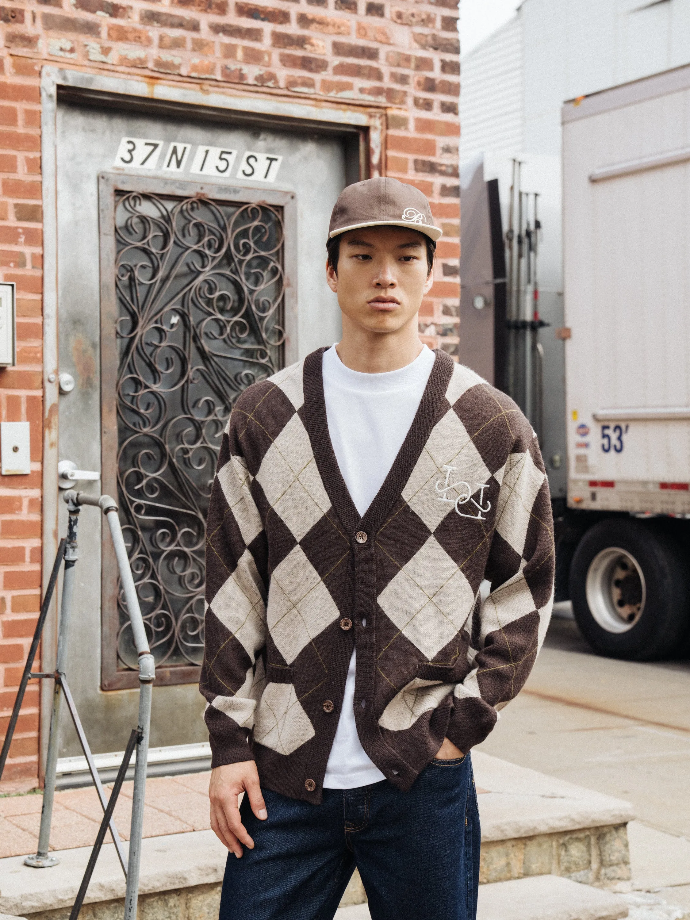 CHECK WOOL GRANDAD CARDIGAN sold by Bound product image thumbnail 2