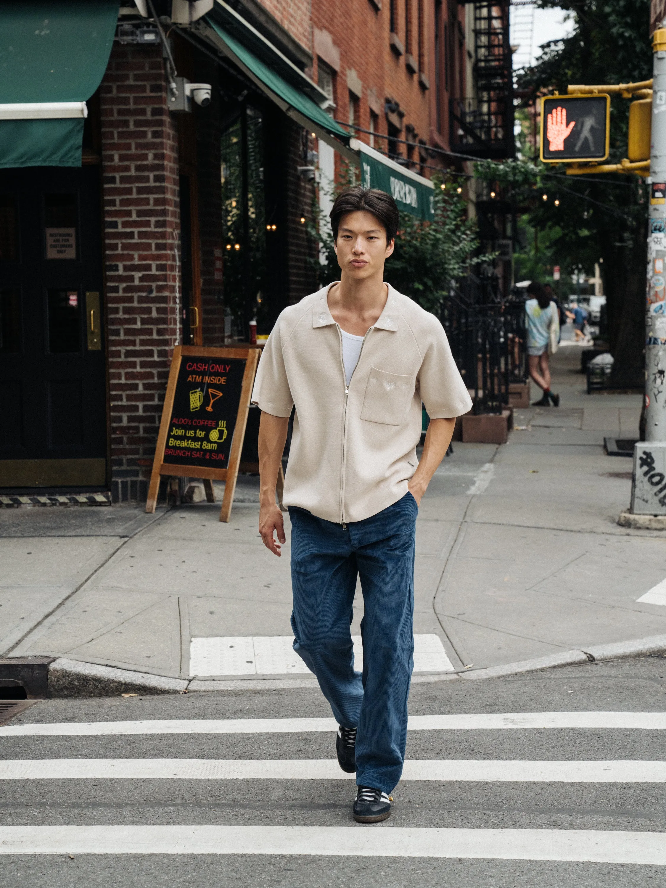 AZTEC CROPPED ZIP KNIT POLO - STONE sold by Bound product image thumbnail 2