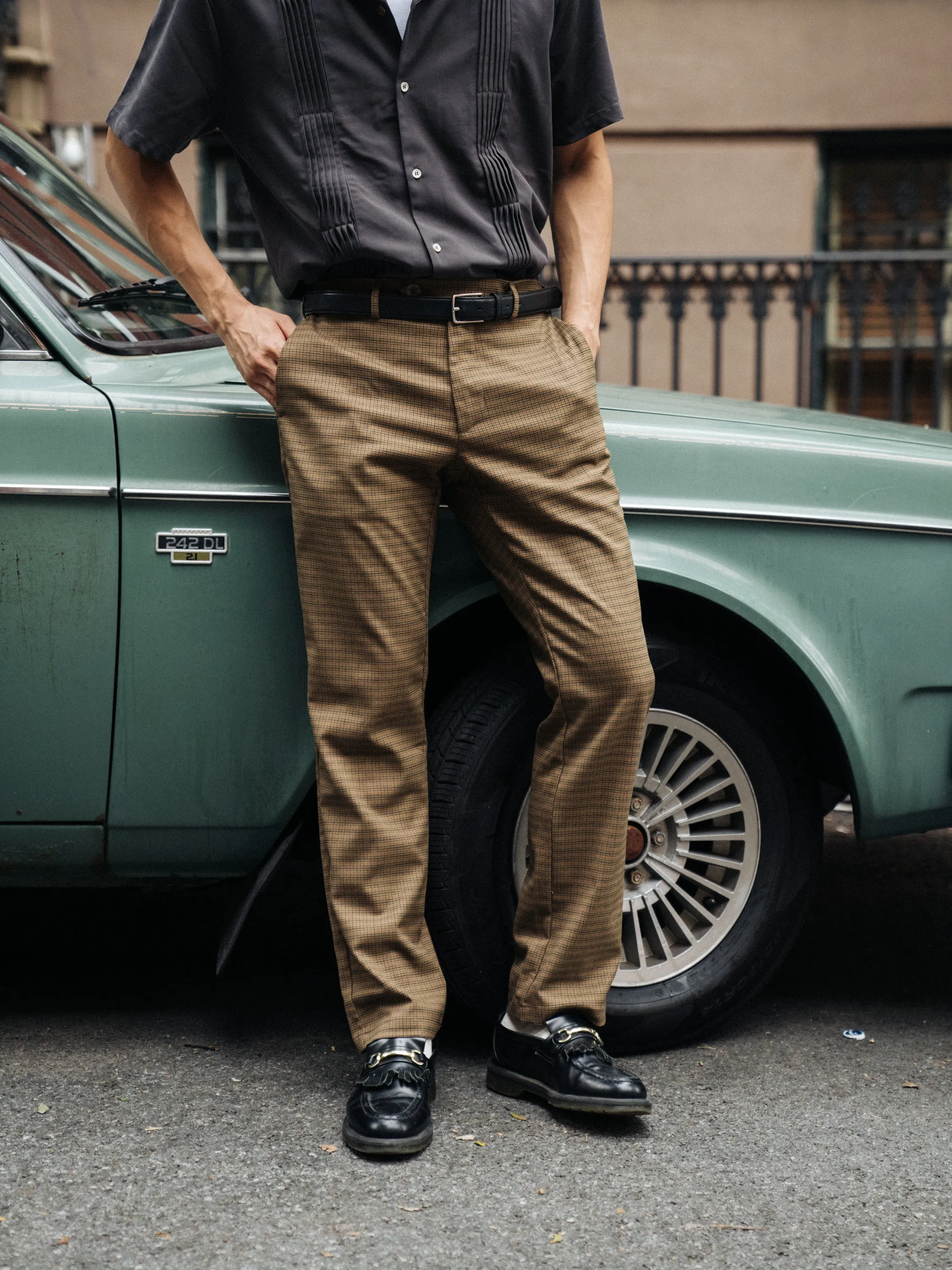 DOGTOOTH SMART TROUSER - FOX BROWN sold by Bound product image thumbnail 2