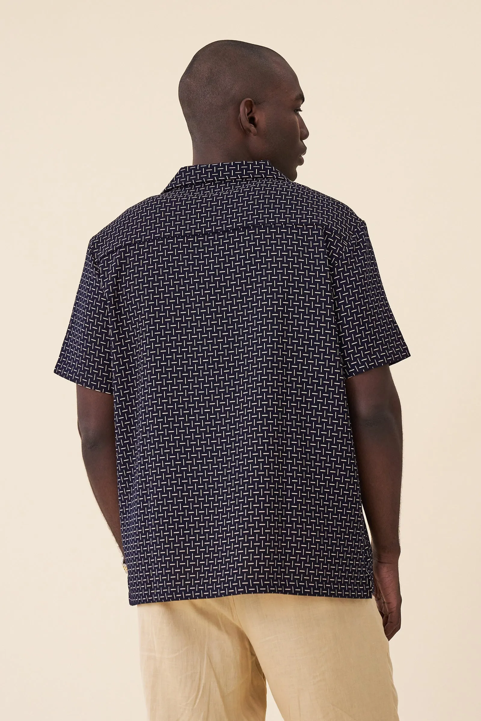 STRIPE CUBAN SS SHIRT - NAVY sold by Bound product image thumbnail 5