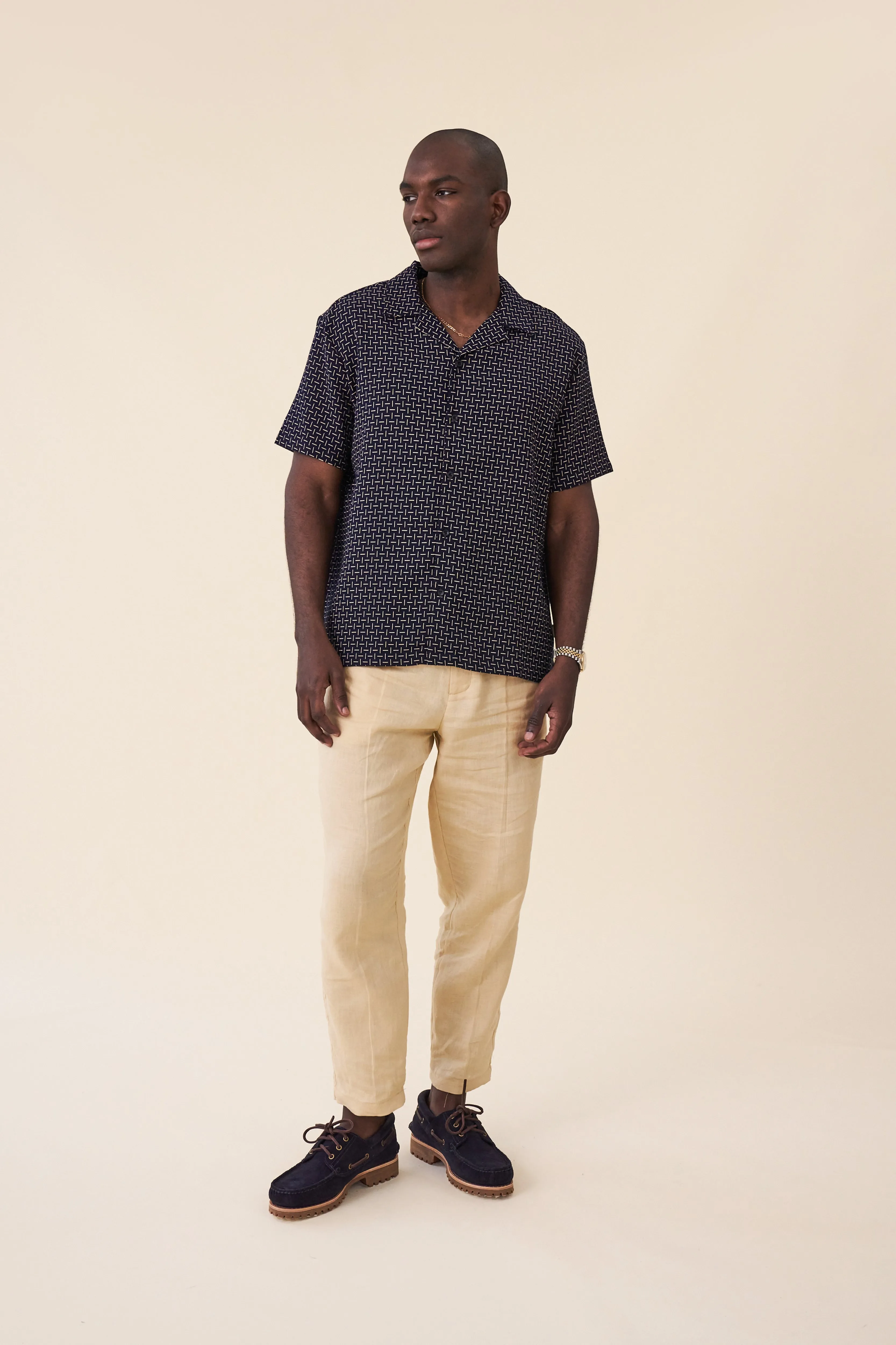 STRIPE CUBAN SS SHIRT - NAVY sold by Bound product image thumbnail 3