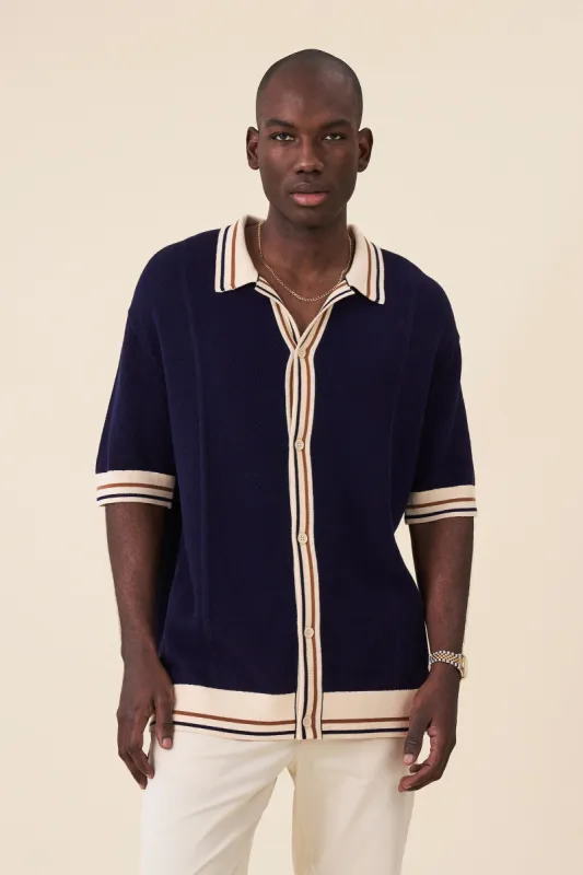 STEVIE WAFFLE TEXTURED KNIT POLO sold by Bound
