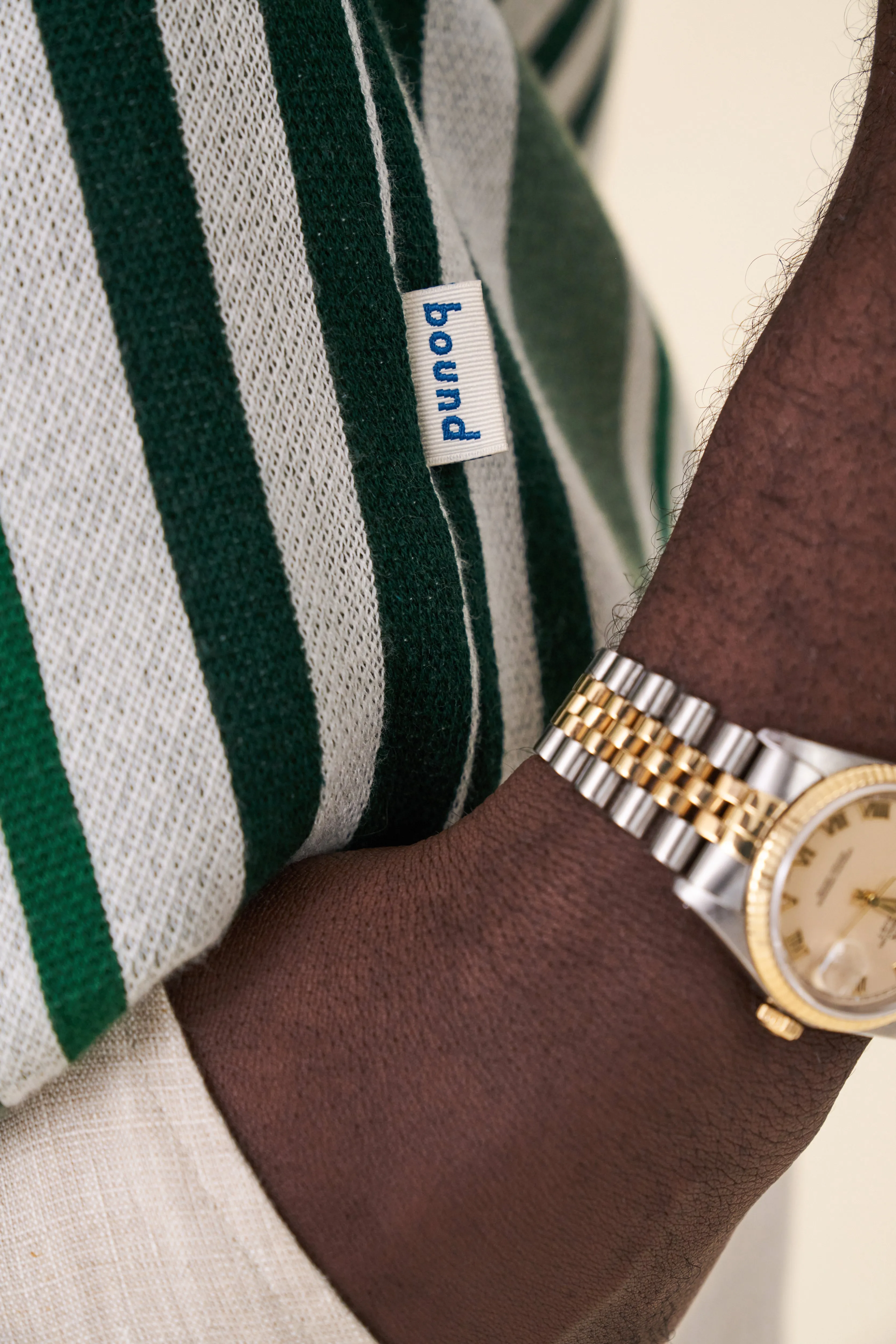 MARTINET GREEN STRIPE KNIT POLO sold by Bound product image thumbnail 5