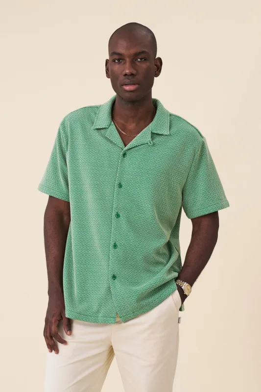 KELLY GREEN DIAMOND CUBAN SS SHIRT sold by Bound