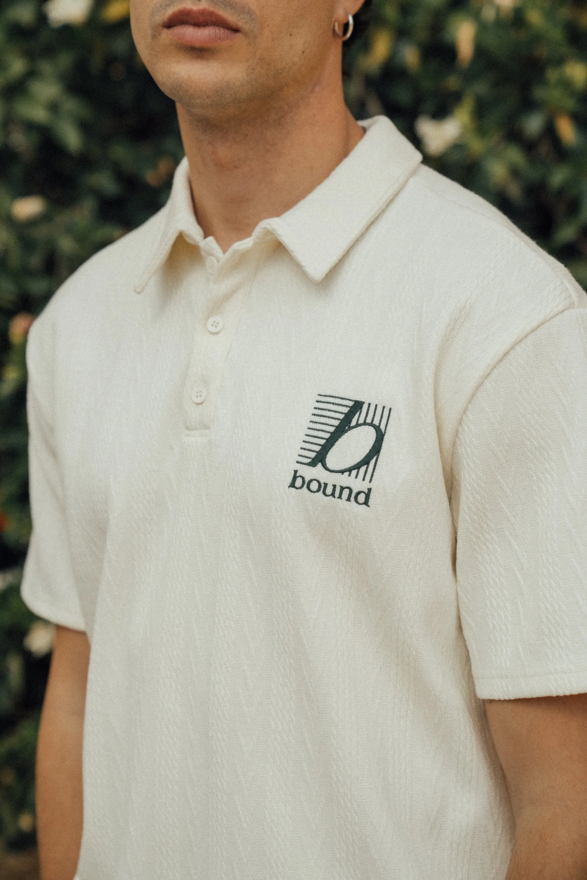 TENNIS CABLE TEXTURE POLO - ECRU sold by Bound product image thumbnail 2