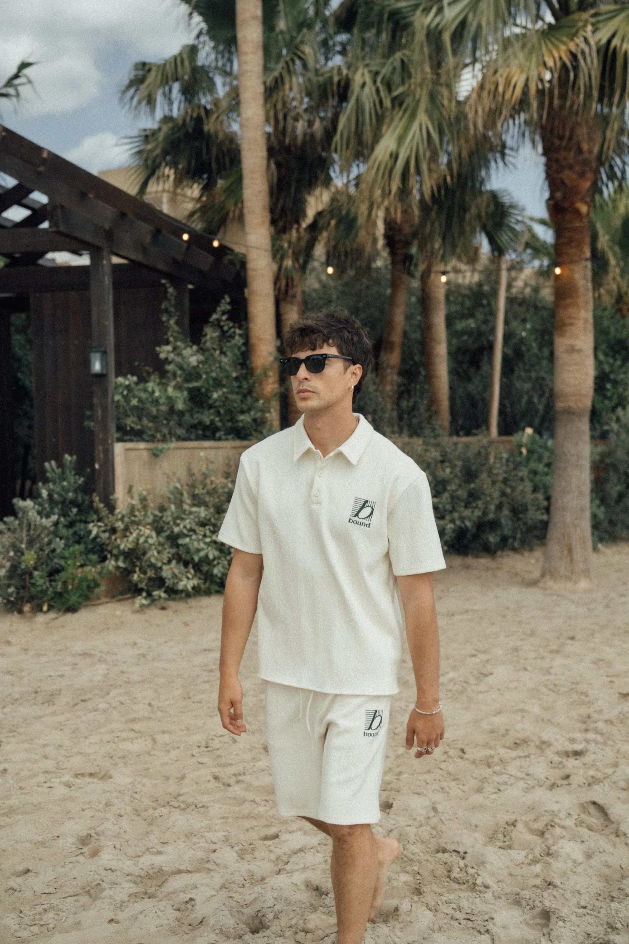 TENNIS CABLE TEXTURE POLO - ECRU sold by Bound product image thumbnail 4