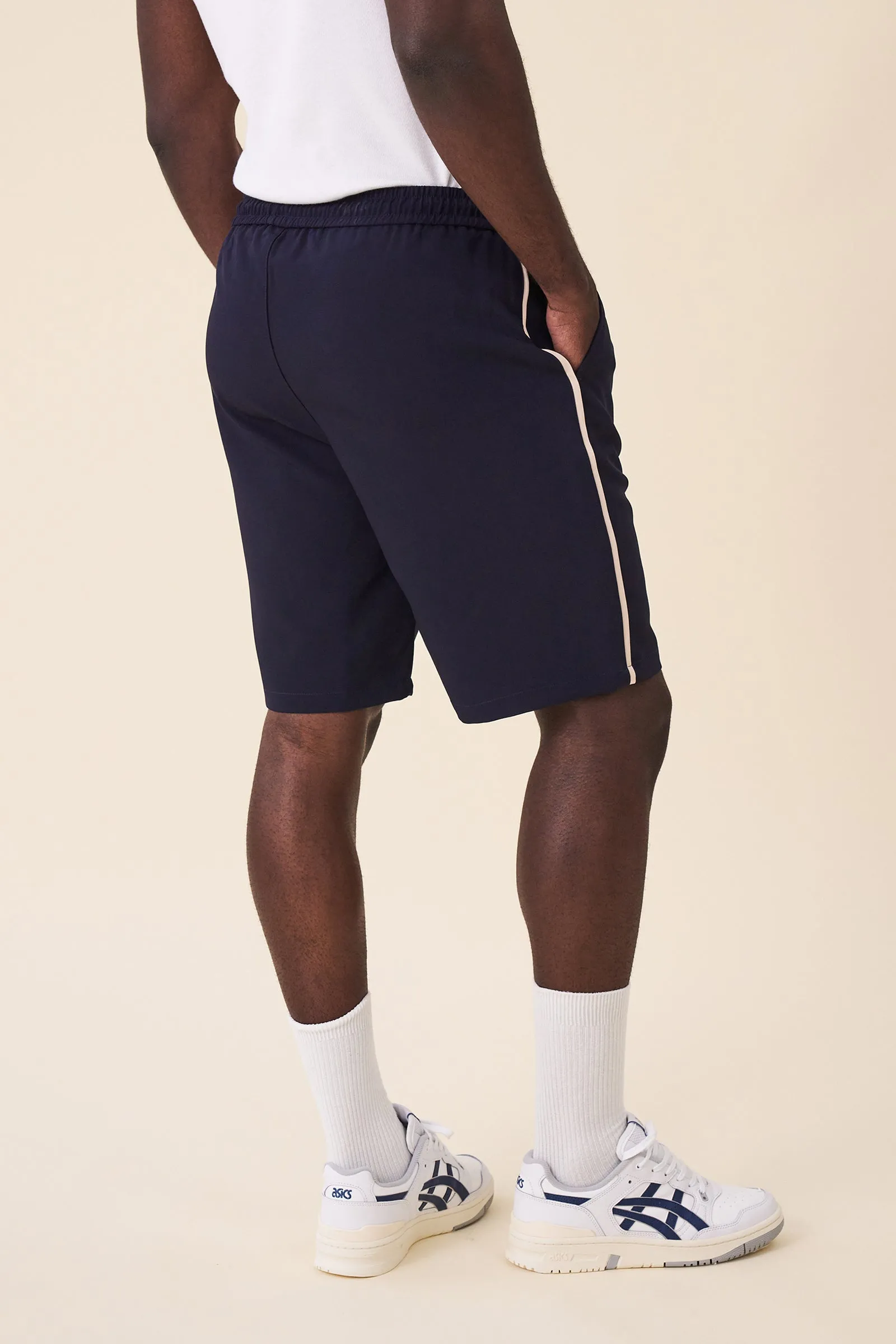 STRIPE TRACK SHORTS - NAVY / ECRU sold by Bound product image thumbnail 3