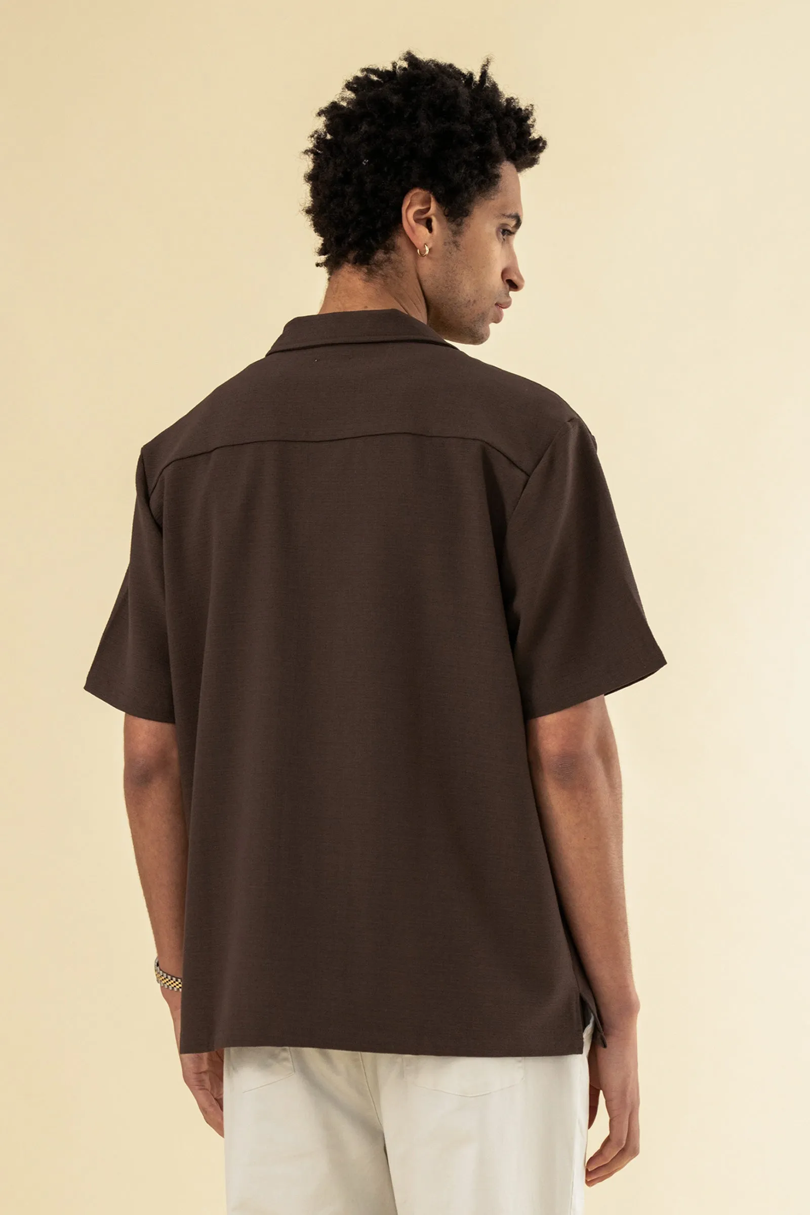 HEAVY CUBAN TEXTURED SS SHIRT - COCOA BROWN sold by Bound product image thumbnail 4