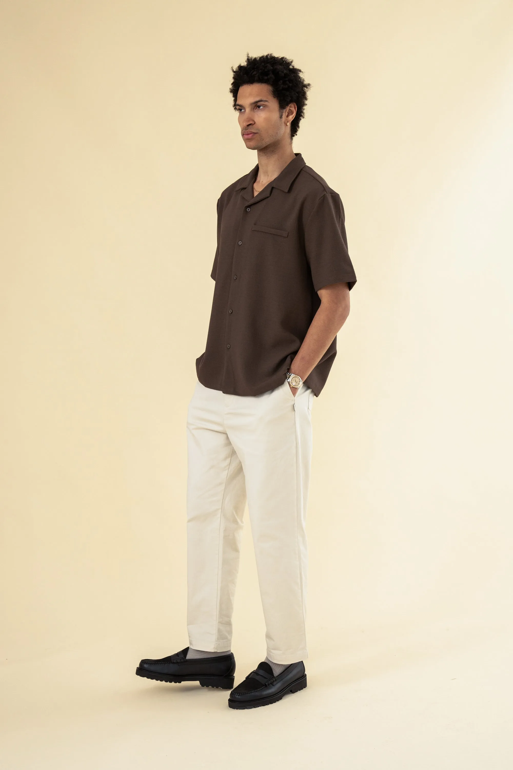 HEAVY CUBAN TEXTURED SS SHIRT - COCOA BROWN sold by Bound product image thumbnail 3