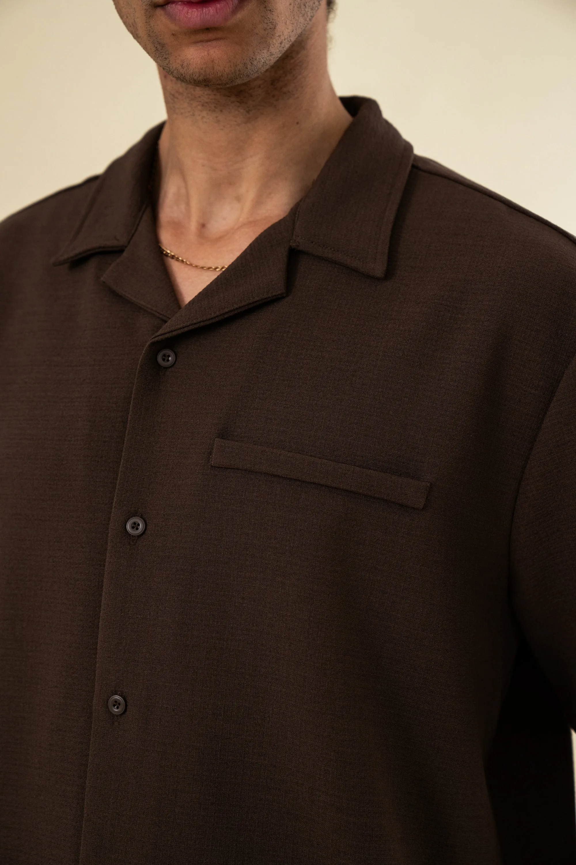 HEAVY CUBAN TEXTURED SS SHIRT - COCOA BROWN sold by Bound product image thumbnail 5