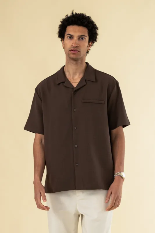 HEAVY CUBAN TEXTURED SS SHIRT - COCOA BROWN sold by Bound