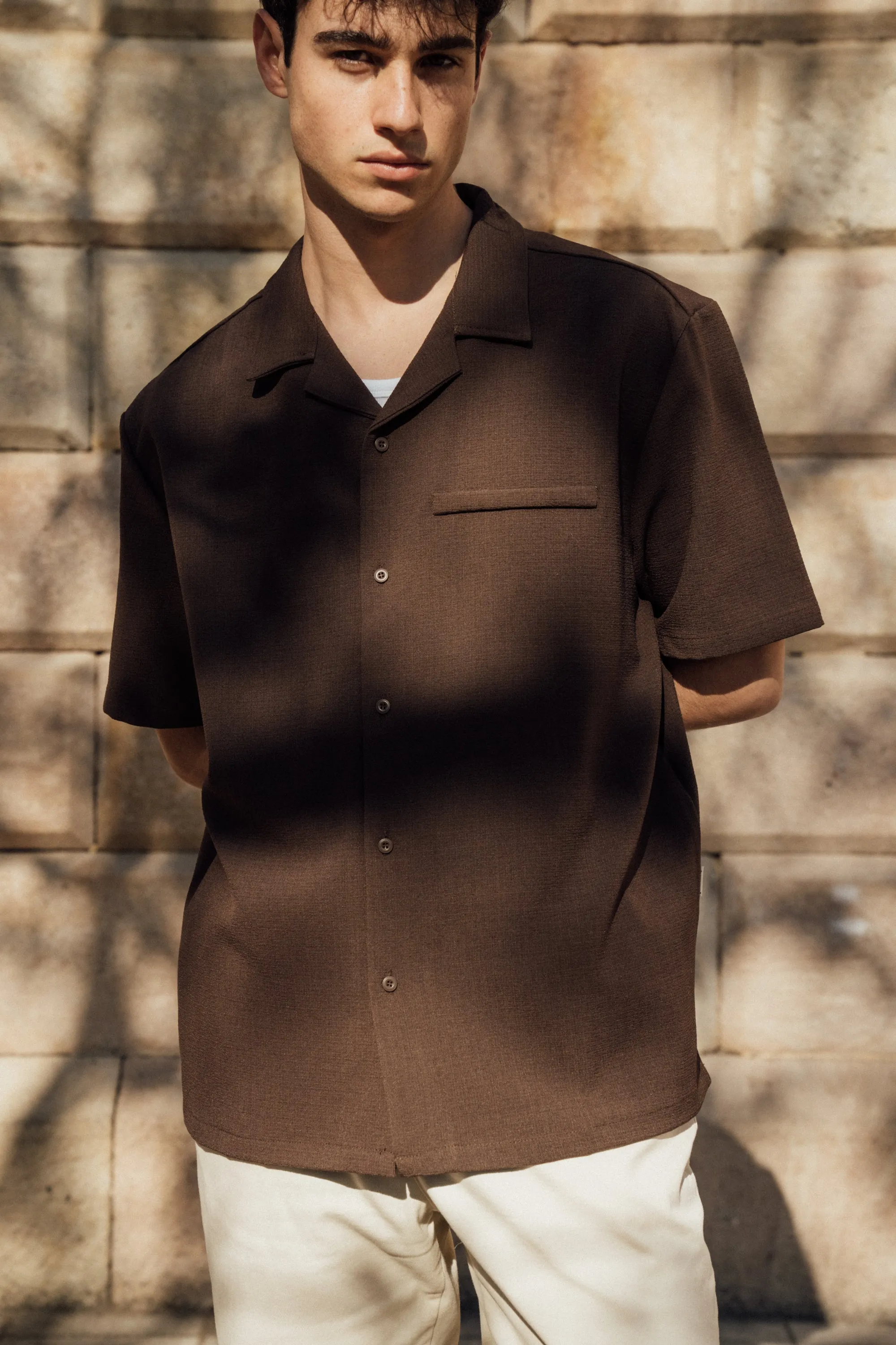 HEAVY CUBAN TEXTURED SS SHIRT - COCOA BROWN sold by Bound product image thumbnail 2