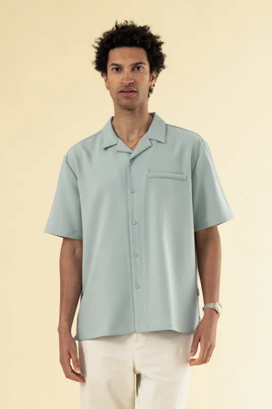 HEAVY CUBAN TEXTURED SS SHIRT - BROOK GREEN sold by Bound