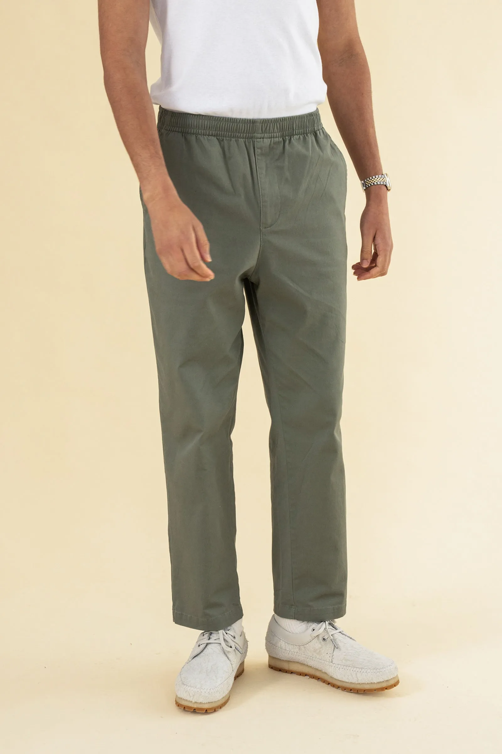 WILLIAM STAPLE COTTON TROUSER - OLIVE sold by Bound
