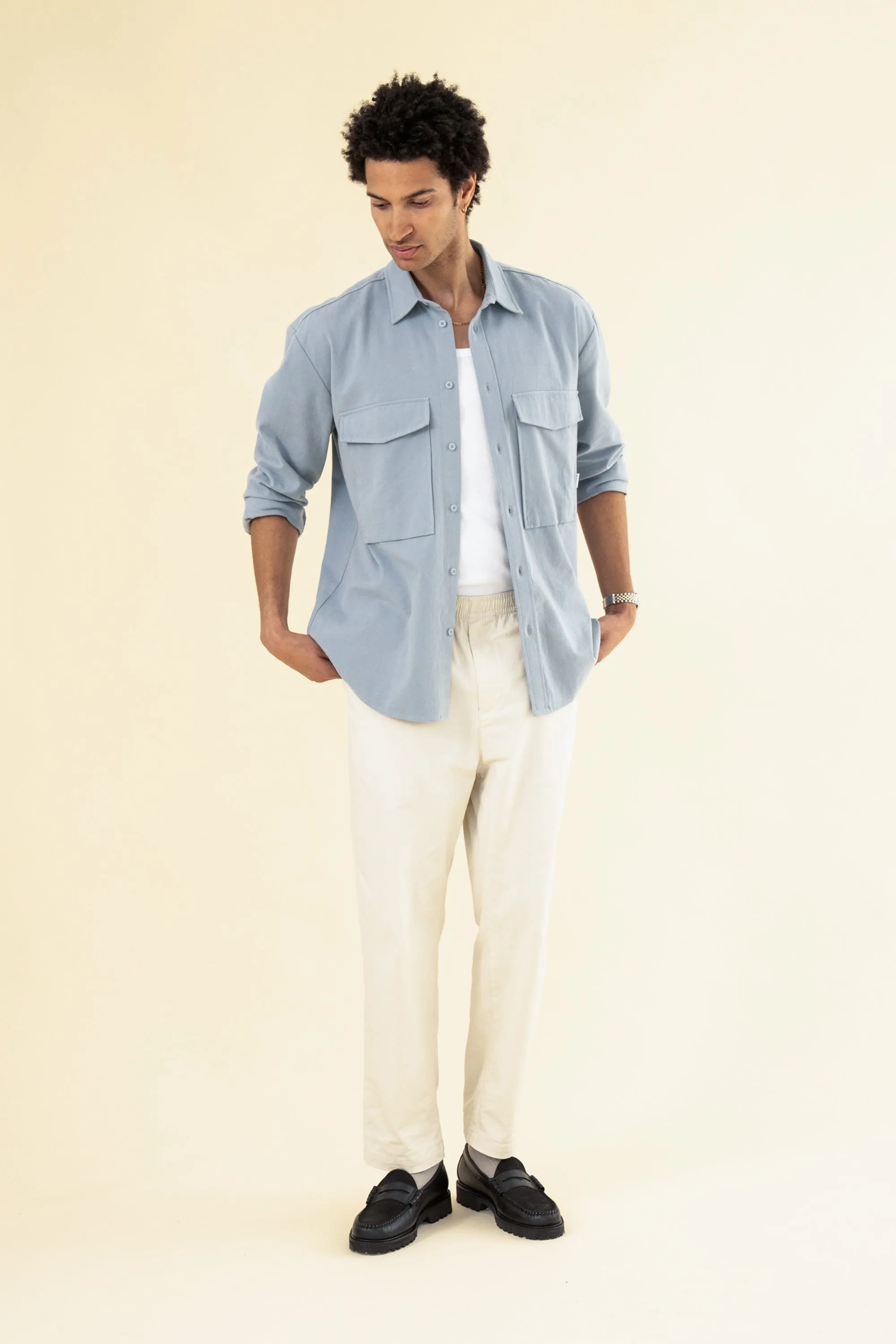 WILLIAM STAPLE COTTON TROUSER - ECRU sold by Bound product image thumbnail 3