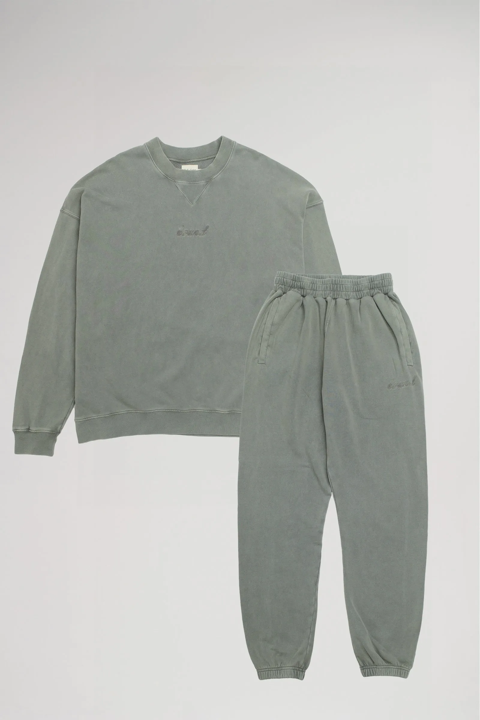 SUSTAIN WASHED GREY SWEATER & JOGGERS SET sold by Bound