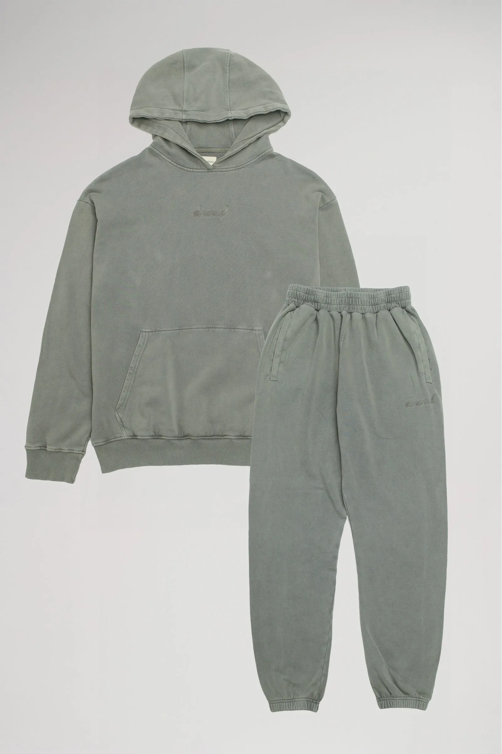 SUSTAIN WASHED GREY HOODIE & JOGGERS SET sold by Bound