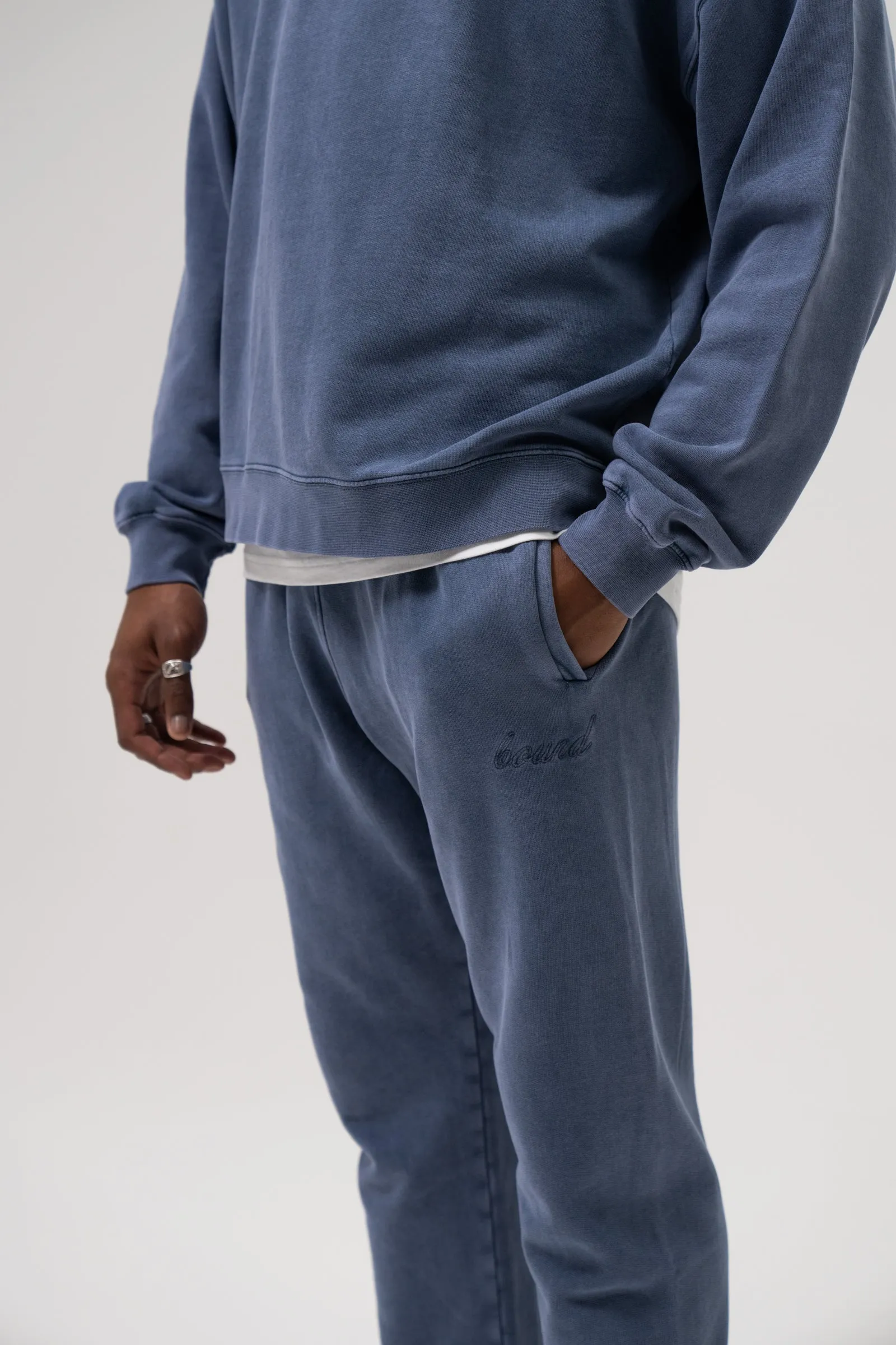 SUSTAIN WASHED BLUE HOODIE & JOGGERS SET sold by Bound product image thumbnail 5
