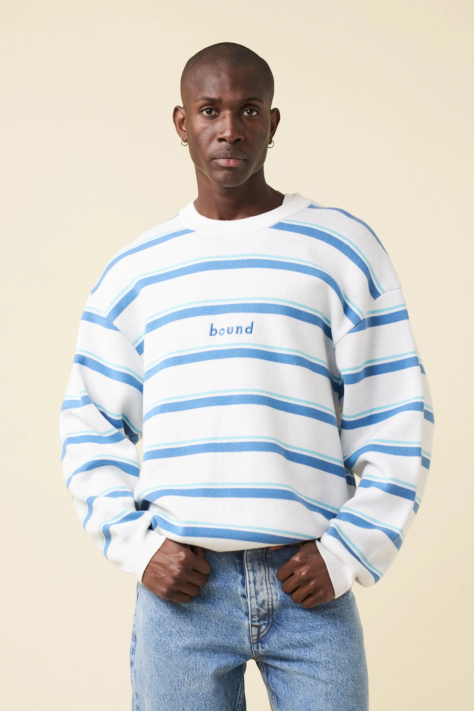 RETRO STRIPE KNIT SWEATER sold by Bound