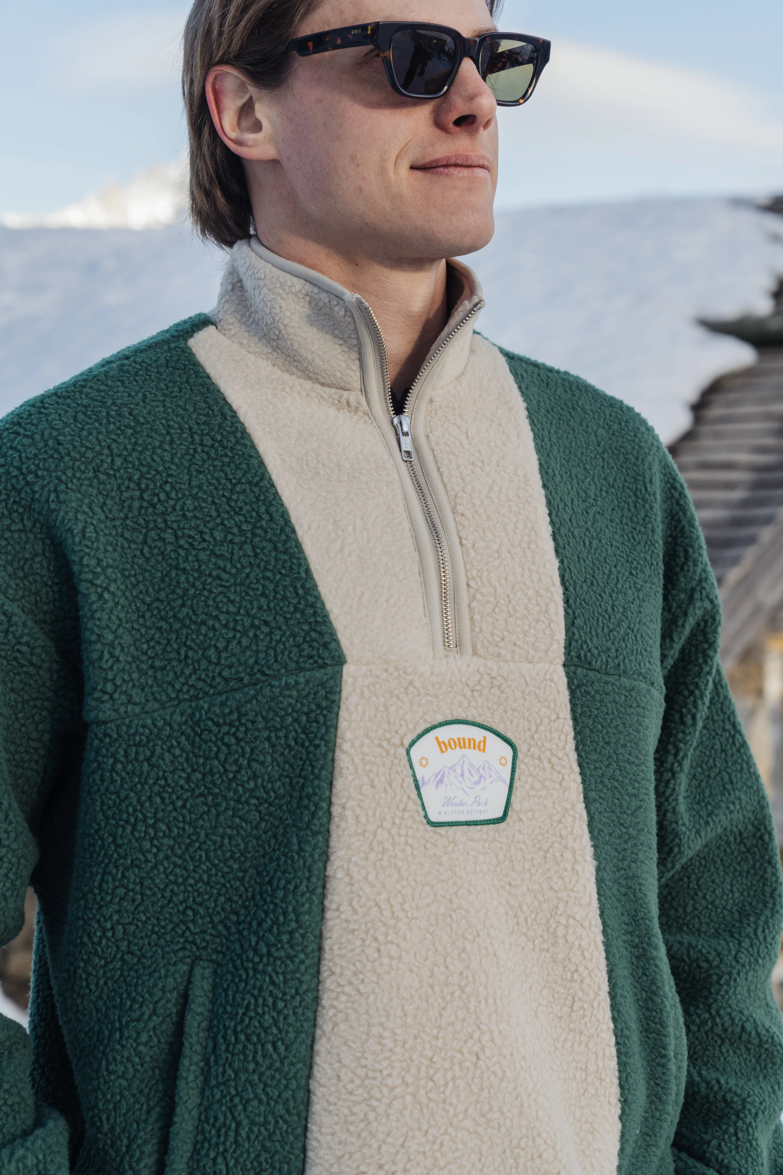 GREEN PANEL RETRO FLEECE PULLOVER sold by Bound product image thumbnail 2