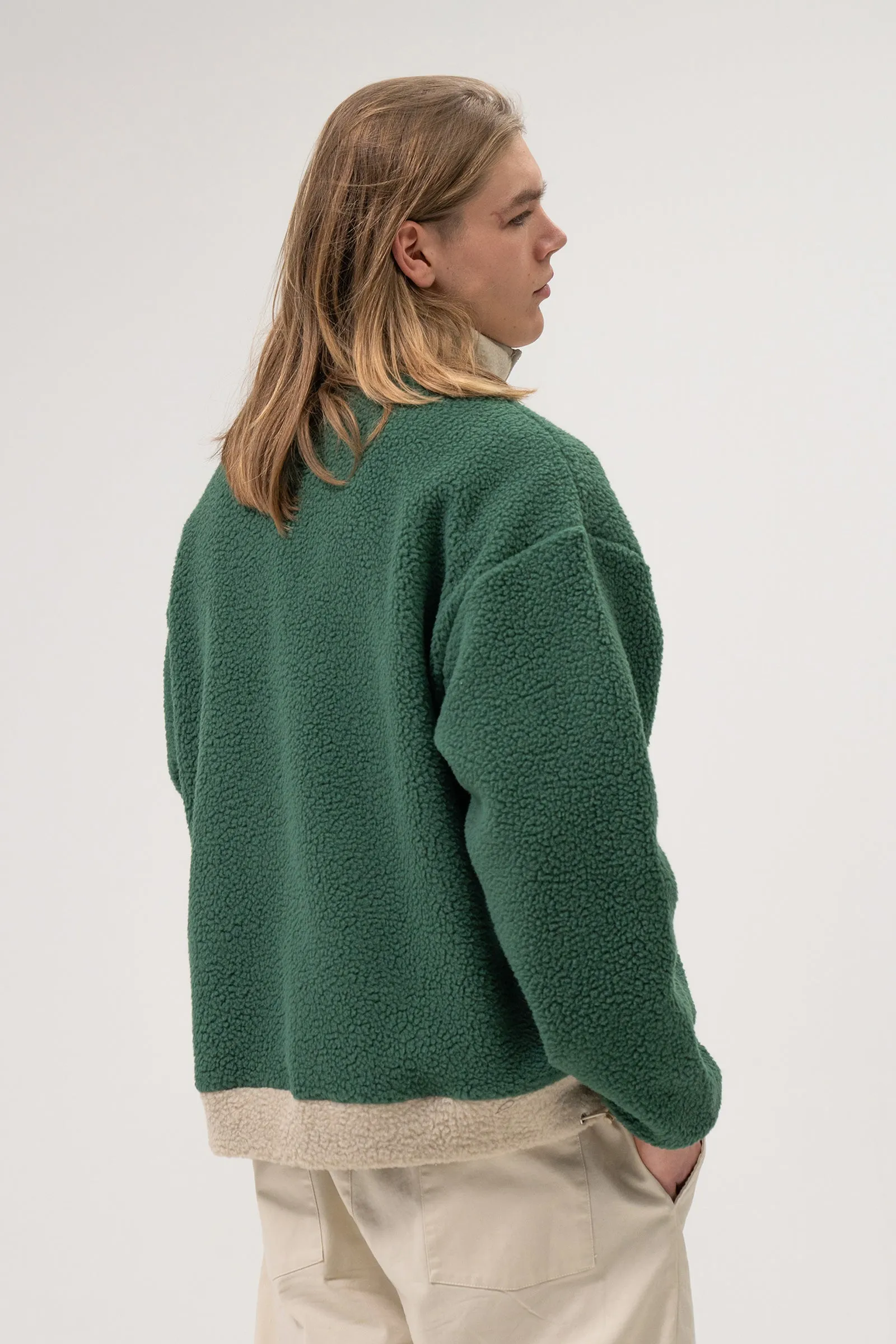 GREEN PANEL RETRO FLEECE PULLOVER sold by Bound product image thumbnail 4