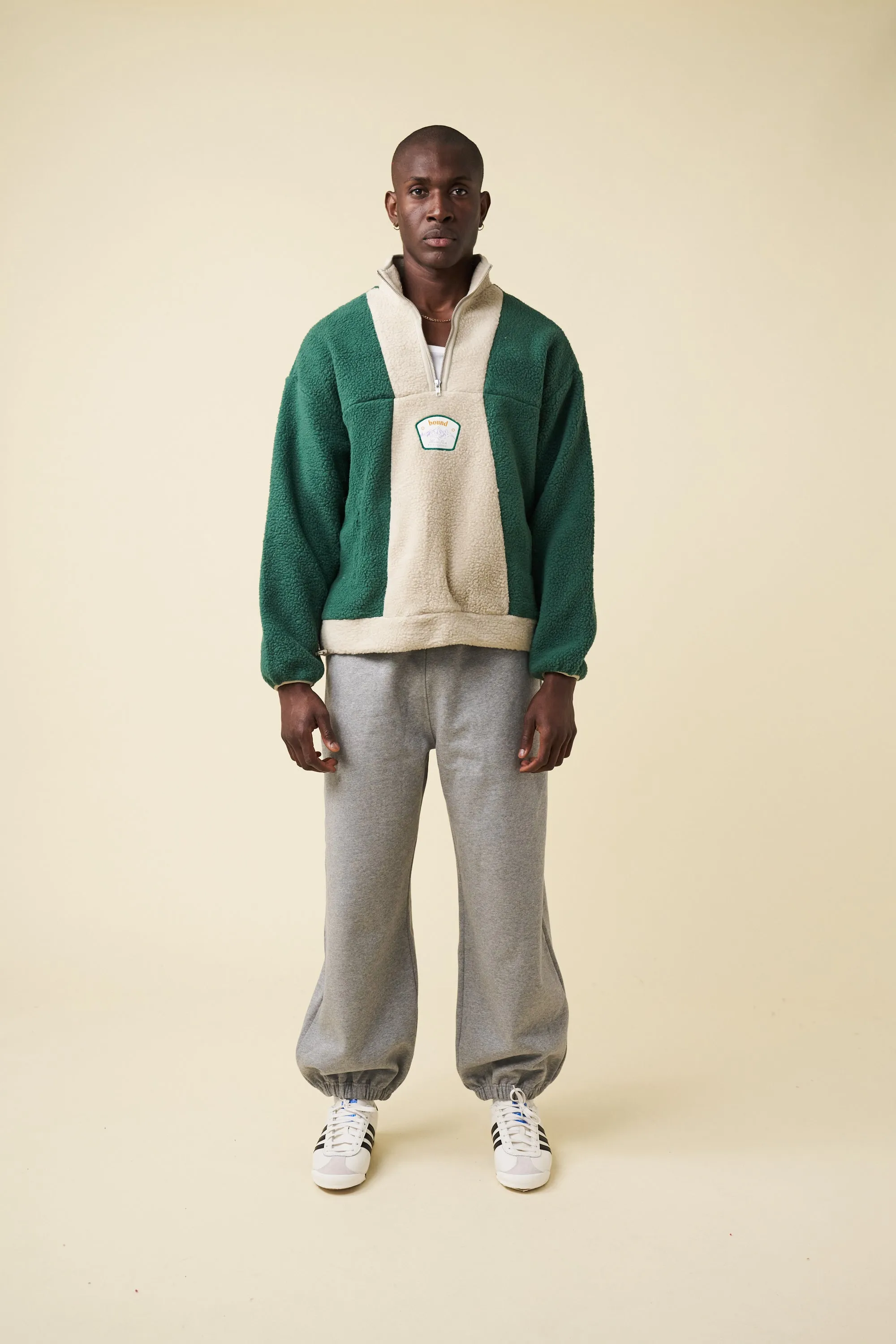 GREEN PANEL RETRO FLEECE PULLOVER sold by Bound product image thumbnail 3