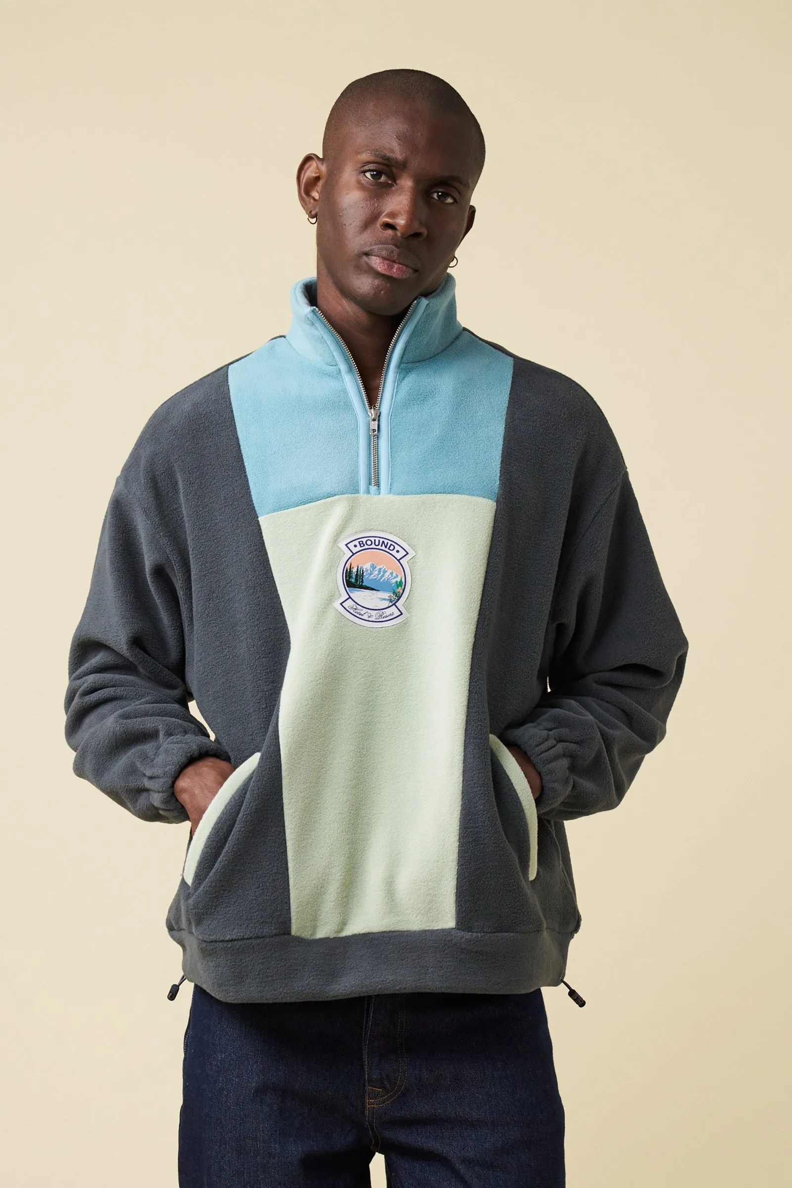 BLUE RETRO FLEECE PULLOVER sold by Bound