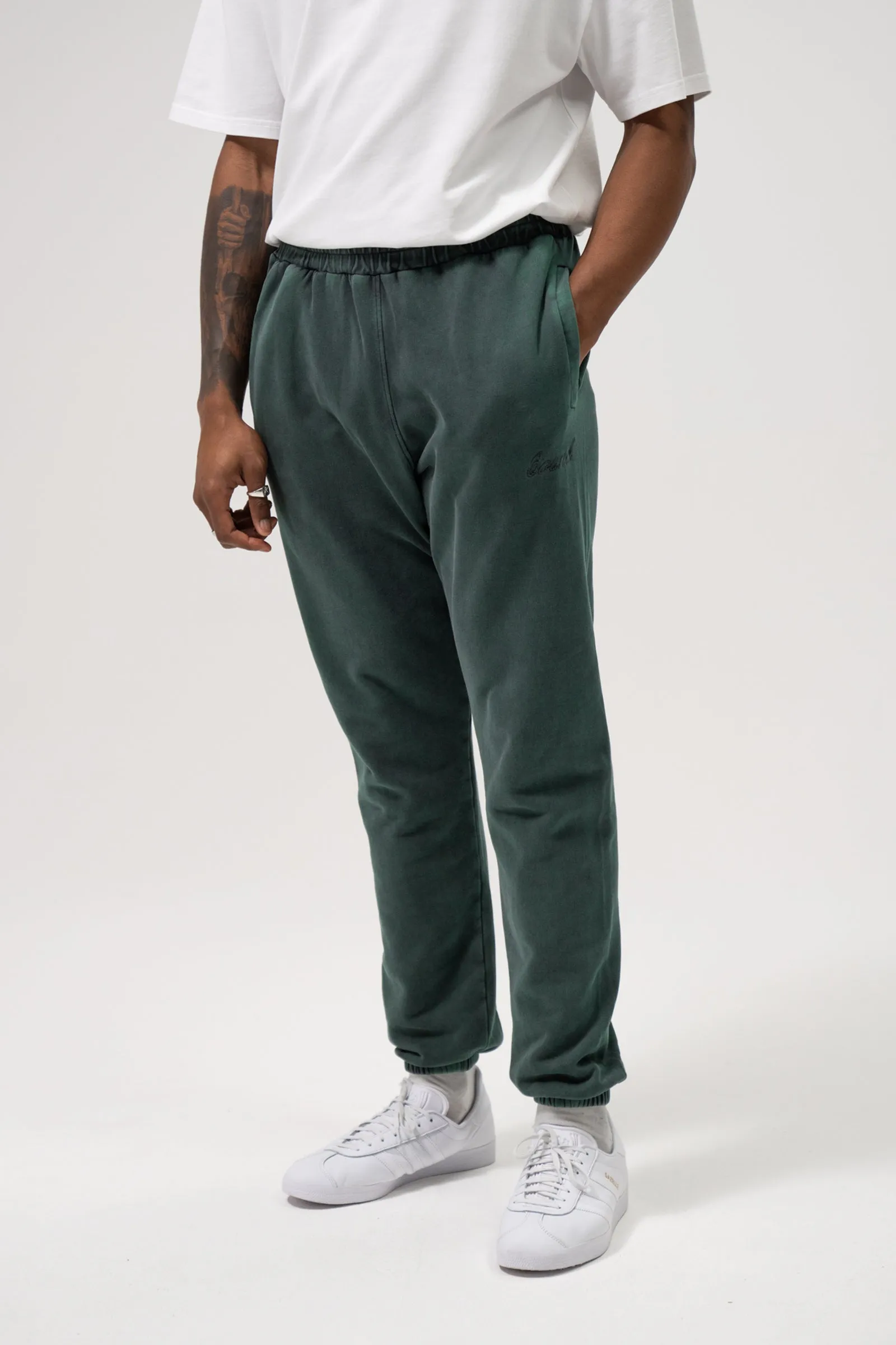 SUSTAIN WASHED GREEN JOGGERS sold by Bound