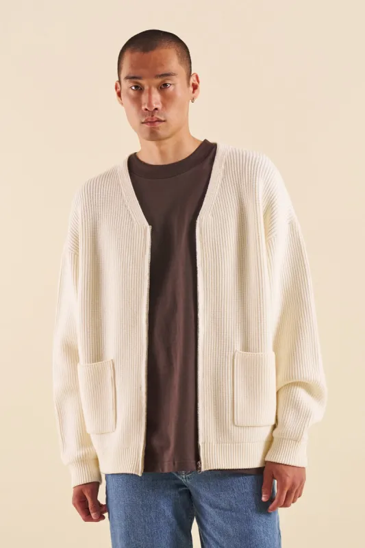 ECRU HEAVY KNITTED CARDIGAN sold by Bound