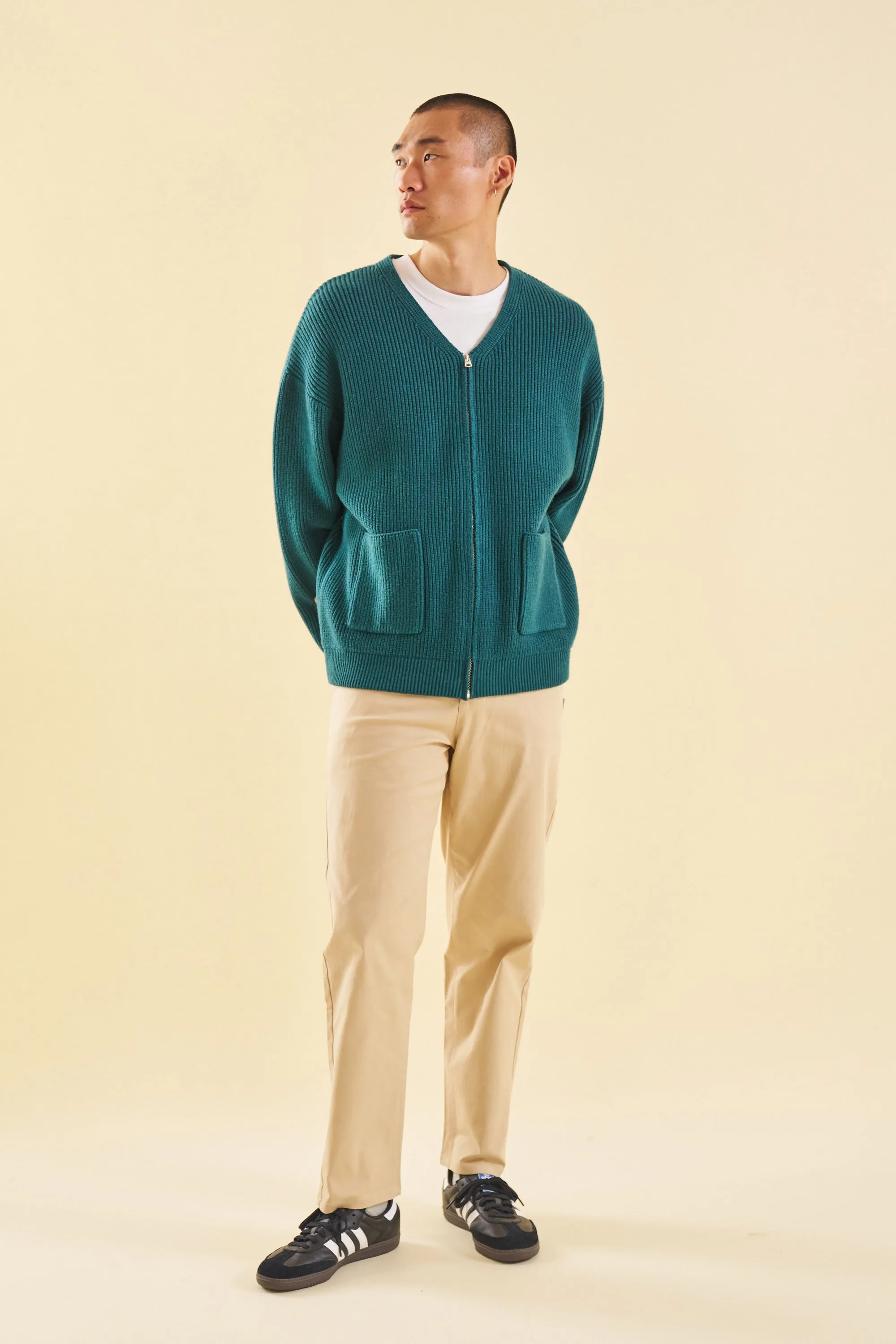 TEAL HEAVY KNITTED CARDIGAN sold by Bound product image thumbnail 5