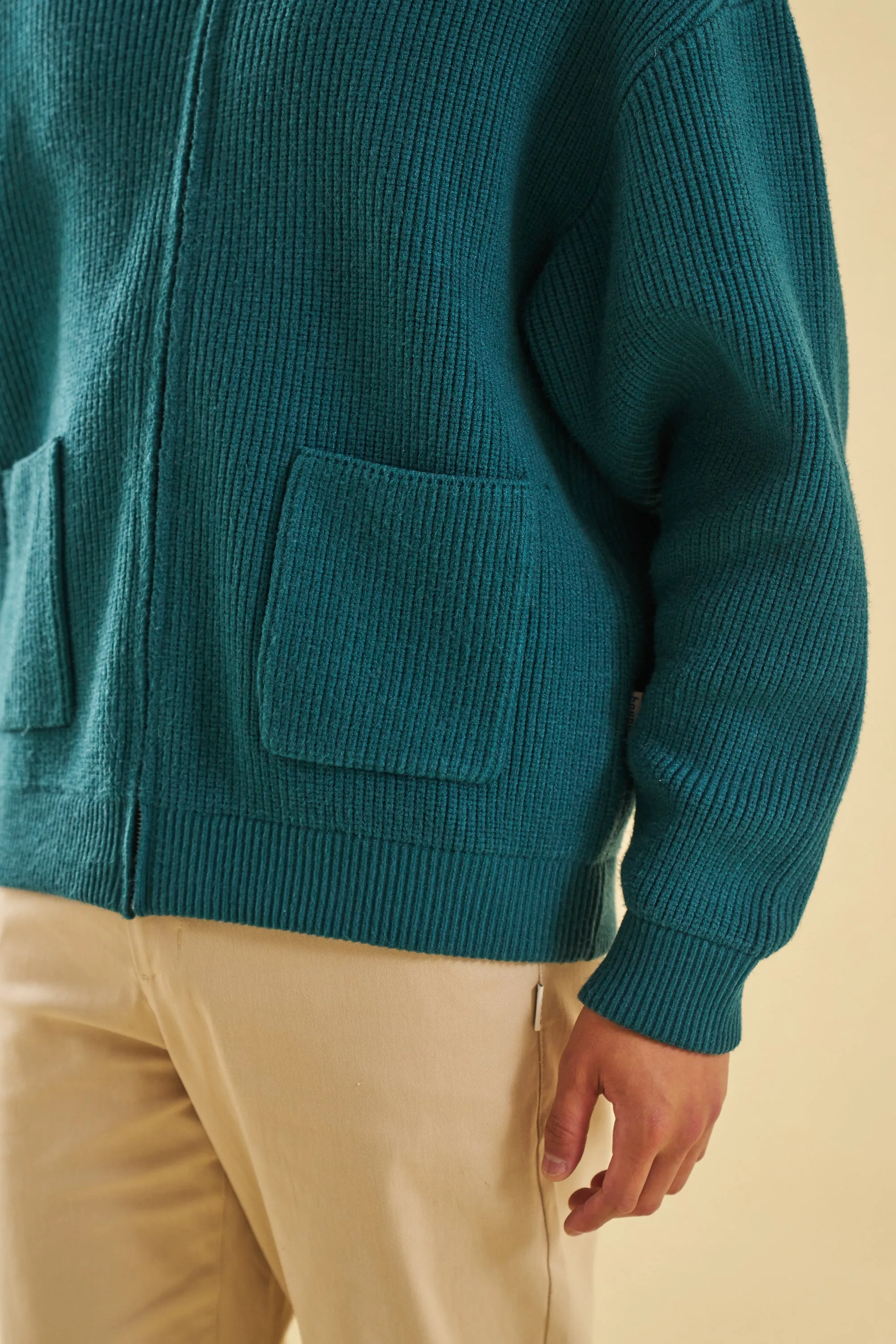 TEAL HEAVY KNITTED CARDIGAN sold by Bound product image thumbnail 4