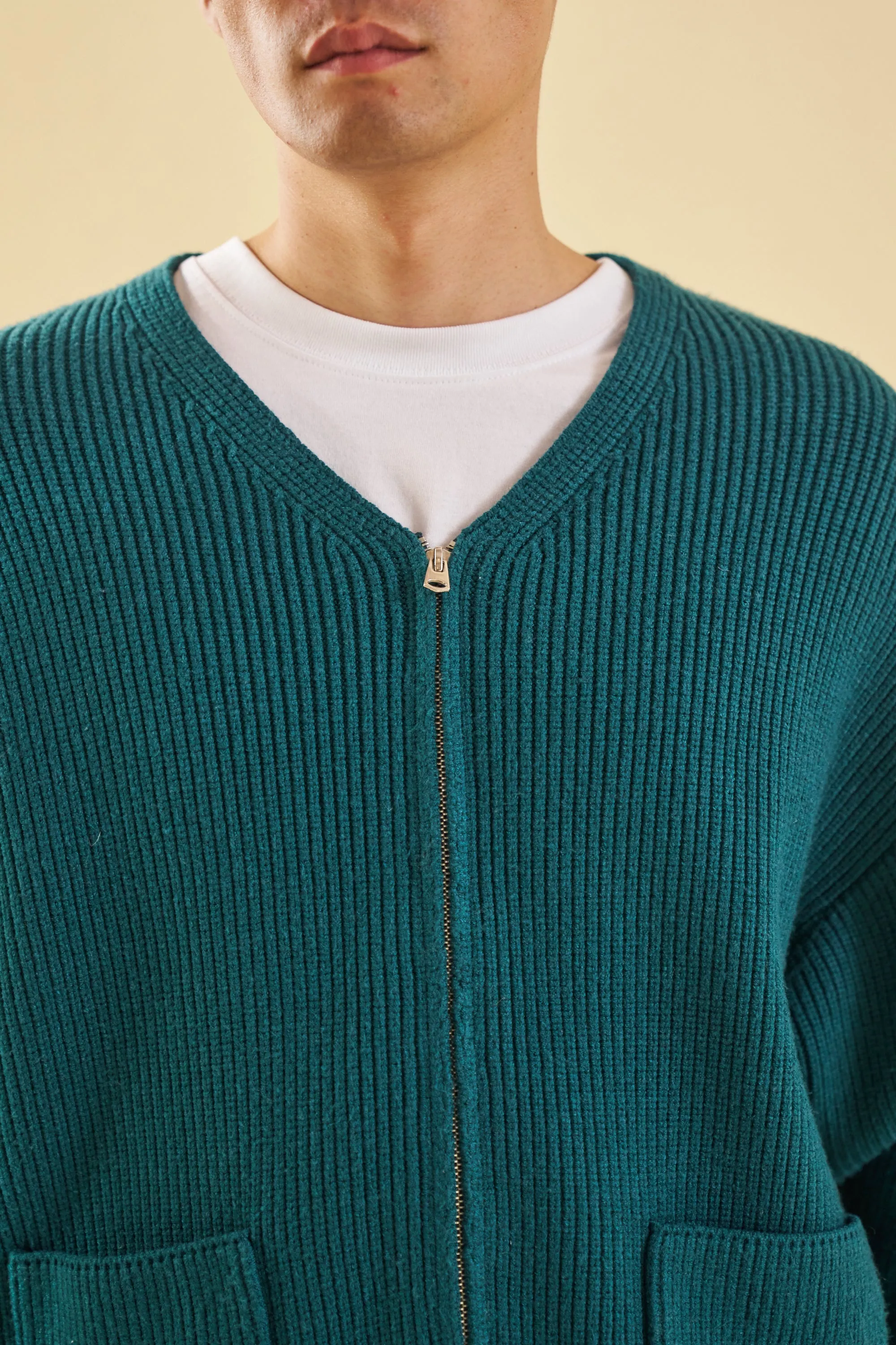 TEAL HEAVY KNITTED CARDIGAN sold by Bound product image thumbnail 3