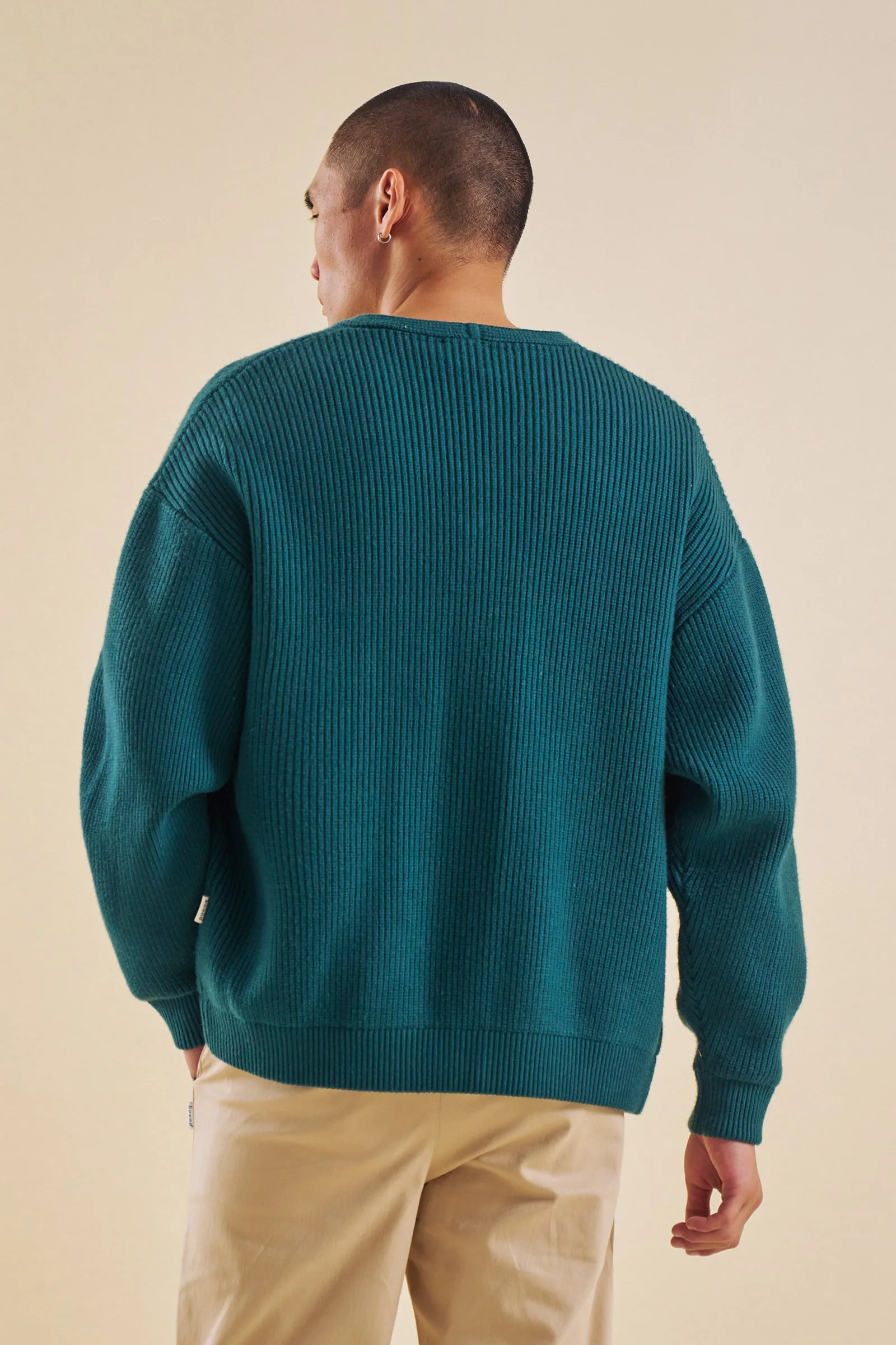 TEAL HEAVY KNITTED CARDIGAN sold by Bound product image thumbnail 2
