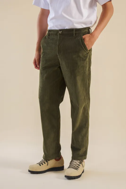 ARMY GREEN CORDUROY TROUSERS sold by Bound
