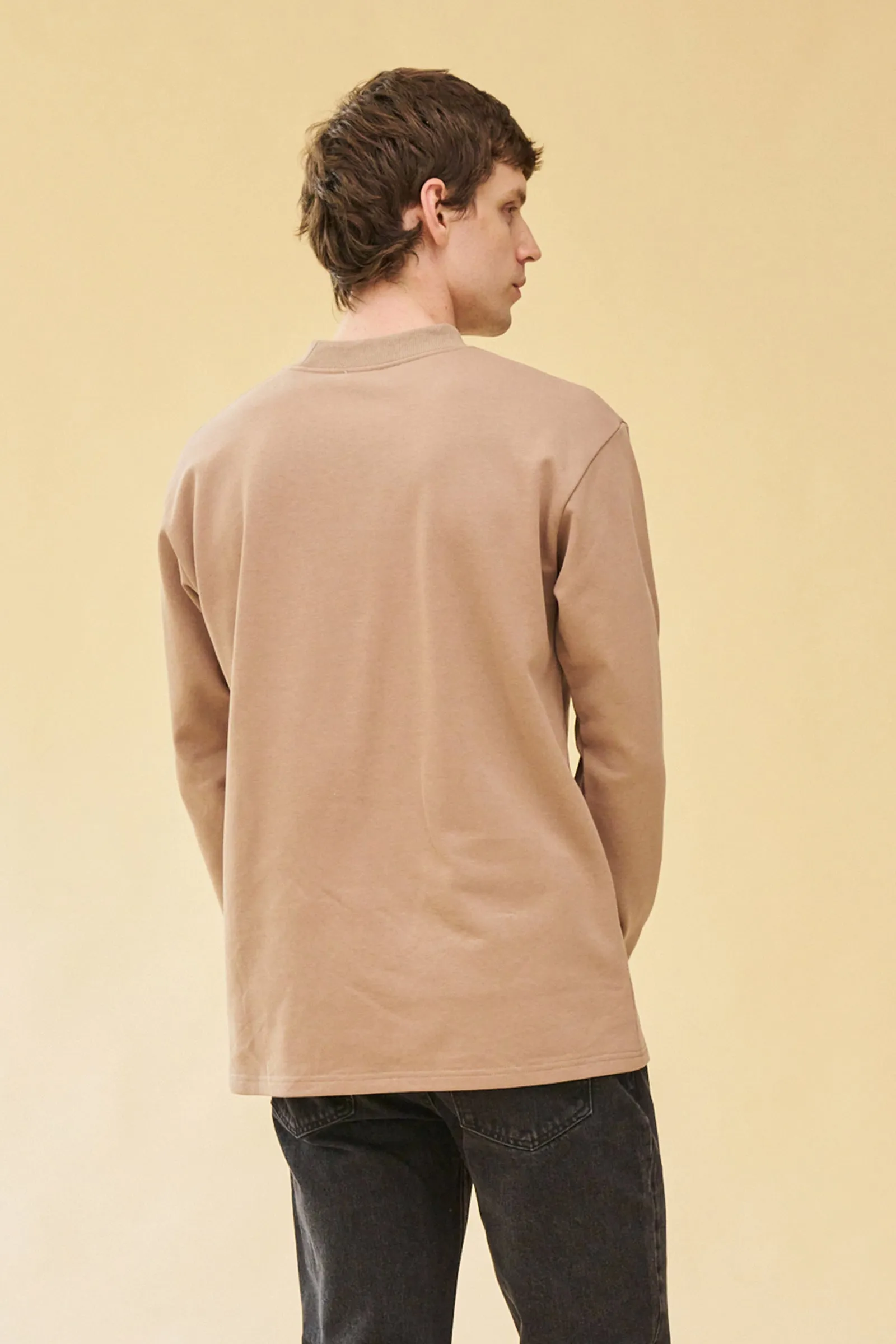 SCRIPT LONGSLEEVE HEAVY TEE - CHESTNUT sold by Bound product image thumbnail 4