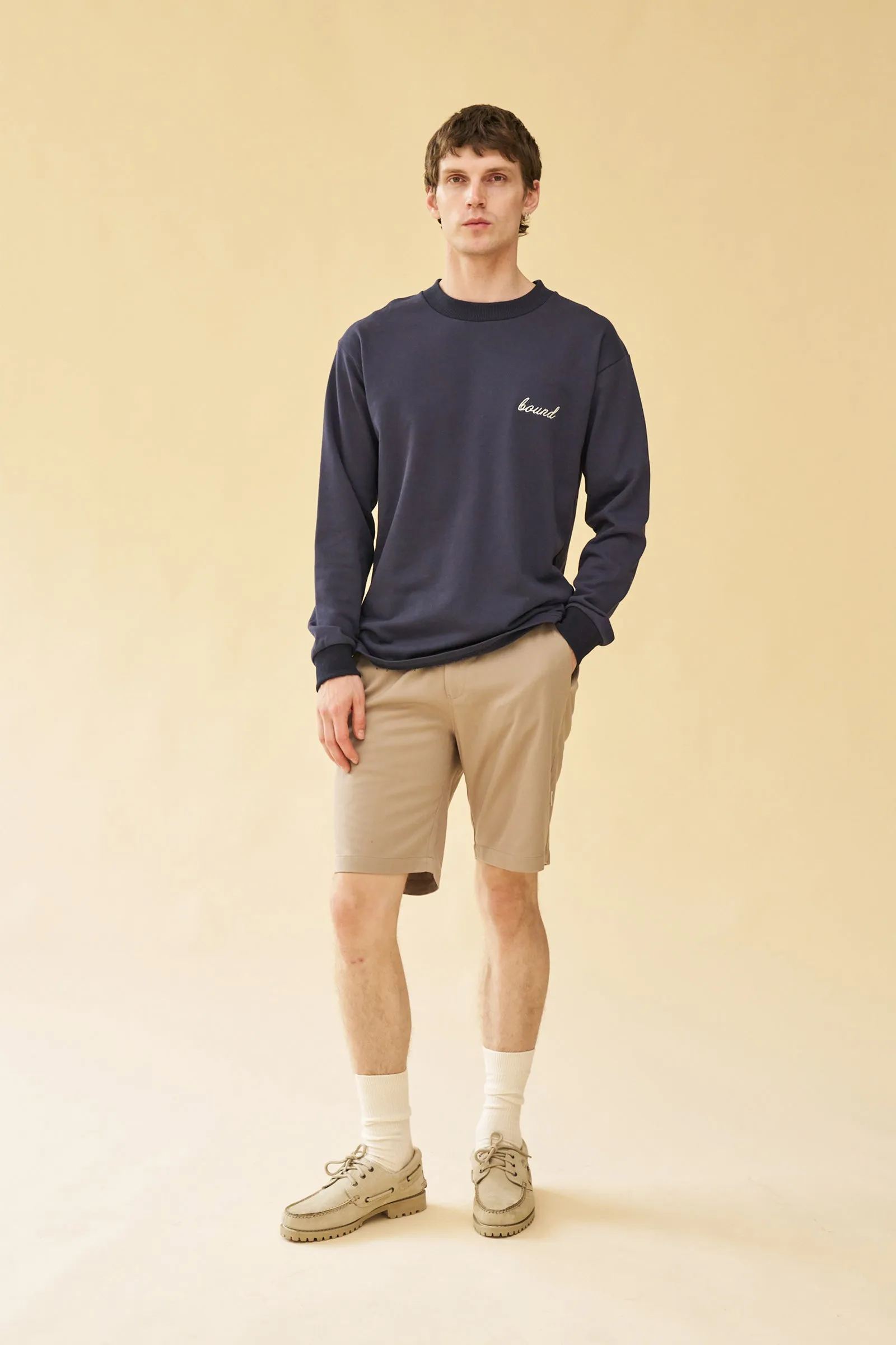 SCRIPT LONGSLEEVE HEAVY TEE - NAVY sold by Bound product image thumbnail 2