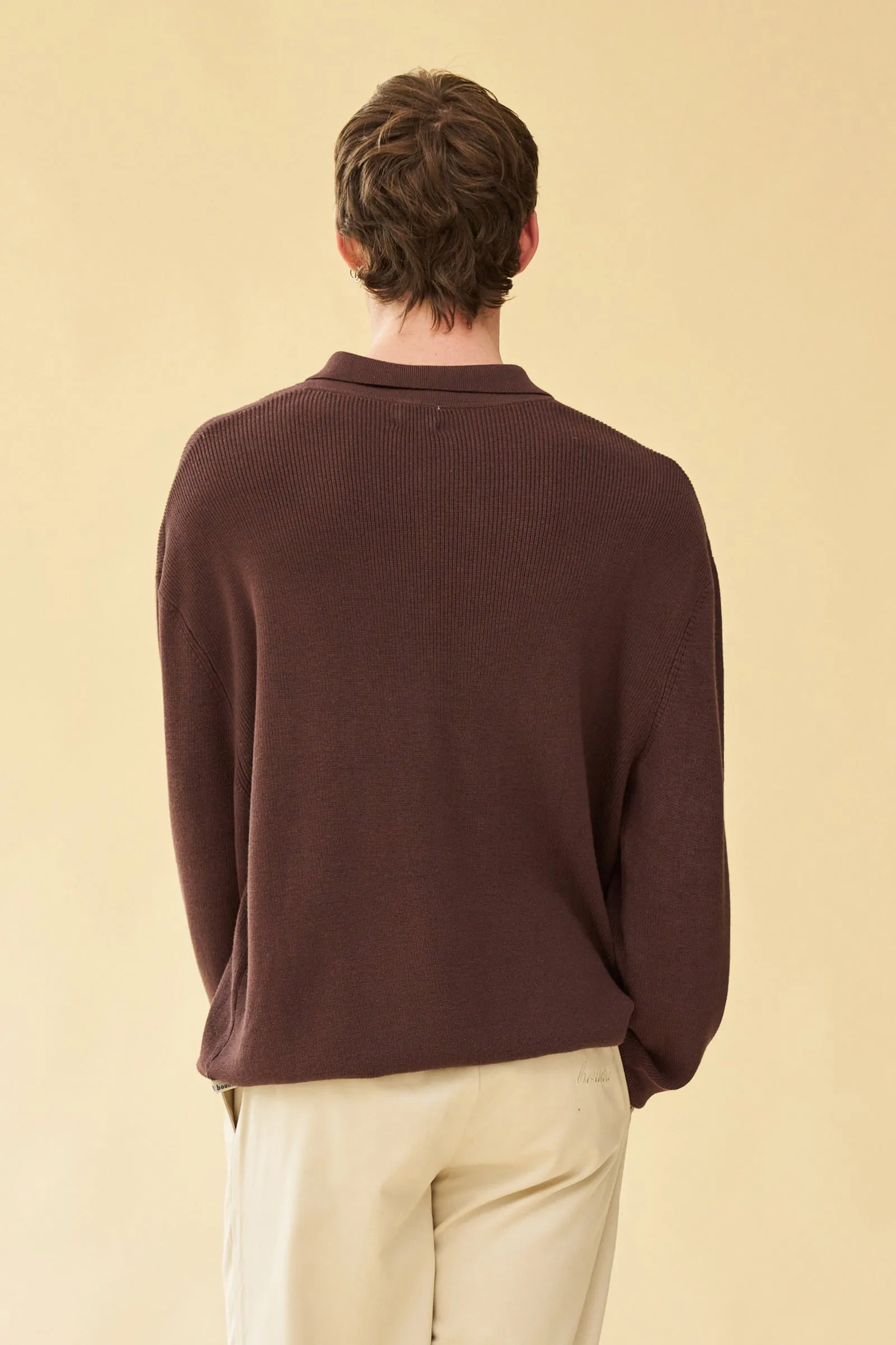 ENNIO LS KNIT POLO - BROWN sold by Bound product image thumbnail 4