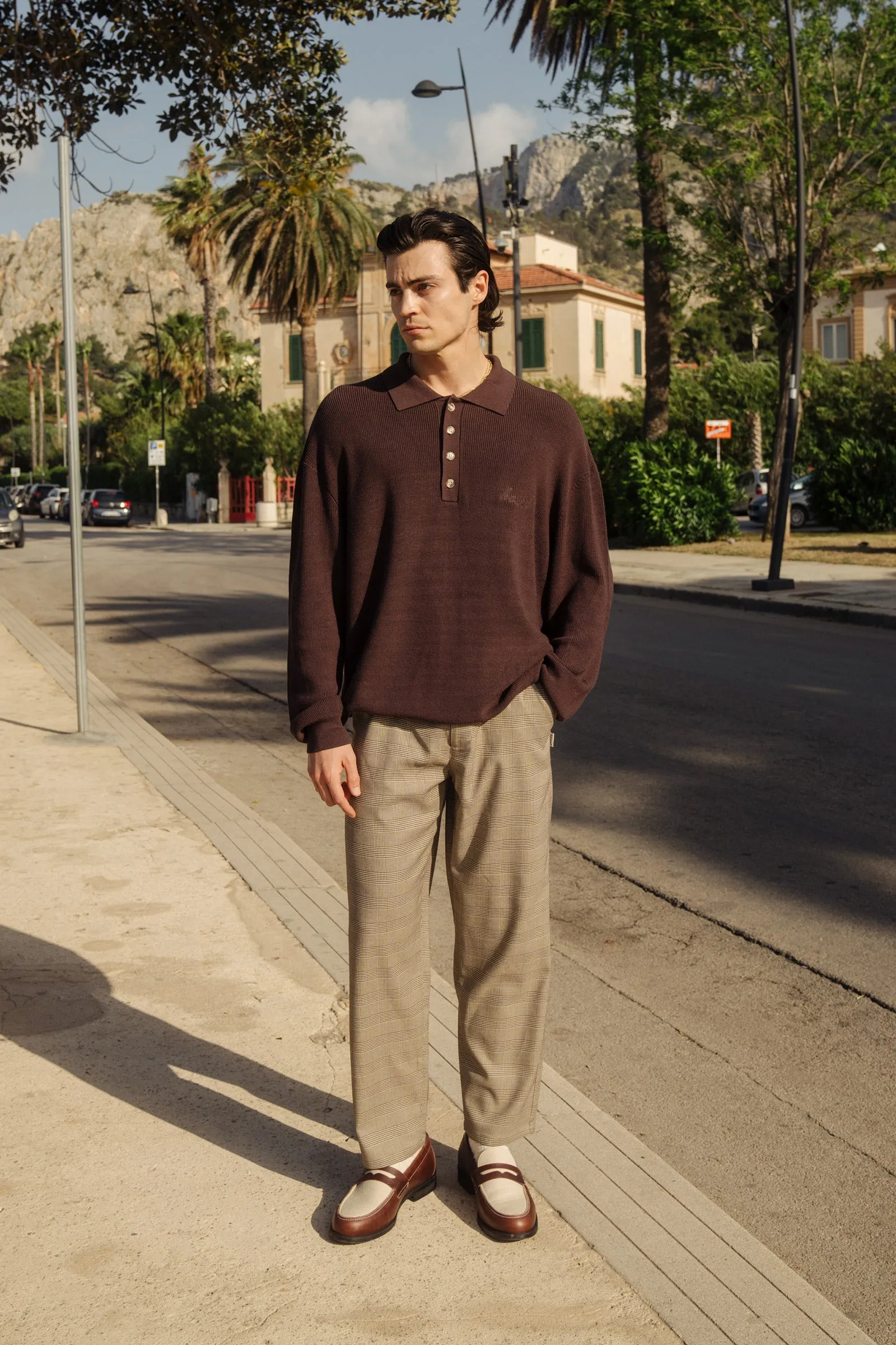ENNIO LS KNIT POLO - BROWN sold by Bound product image thumbnail 5