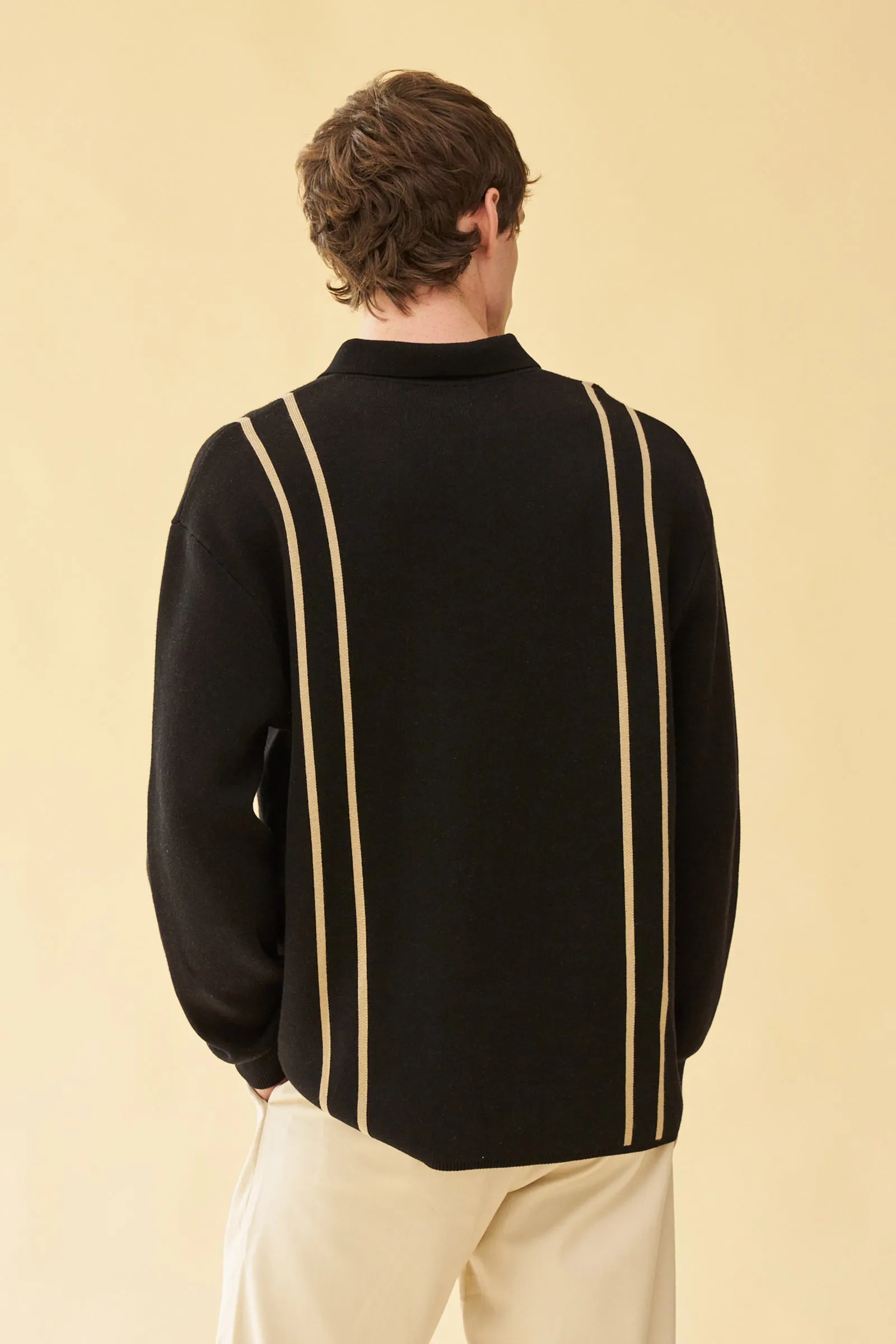 APRILE LS KNIT POLO - BLACK sold by Bound product image thumbnail 4