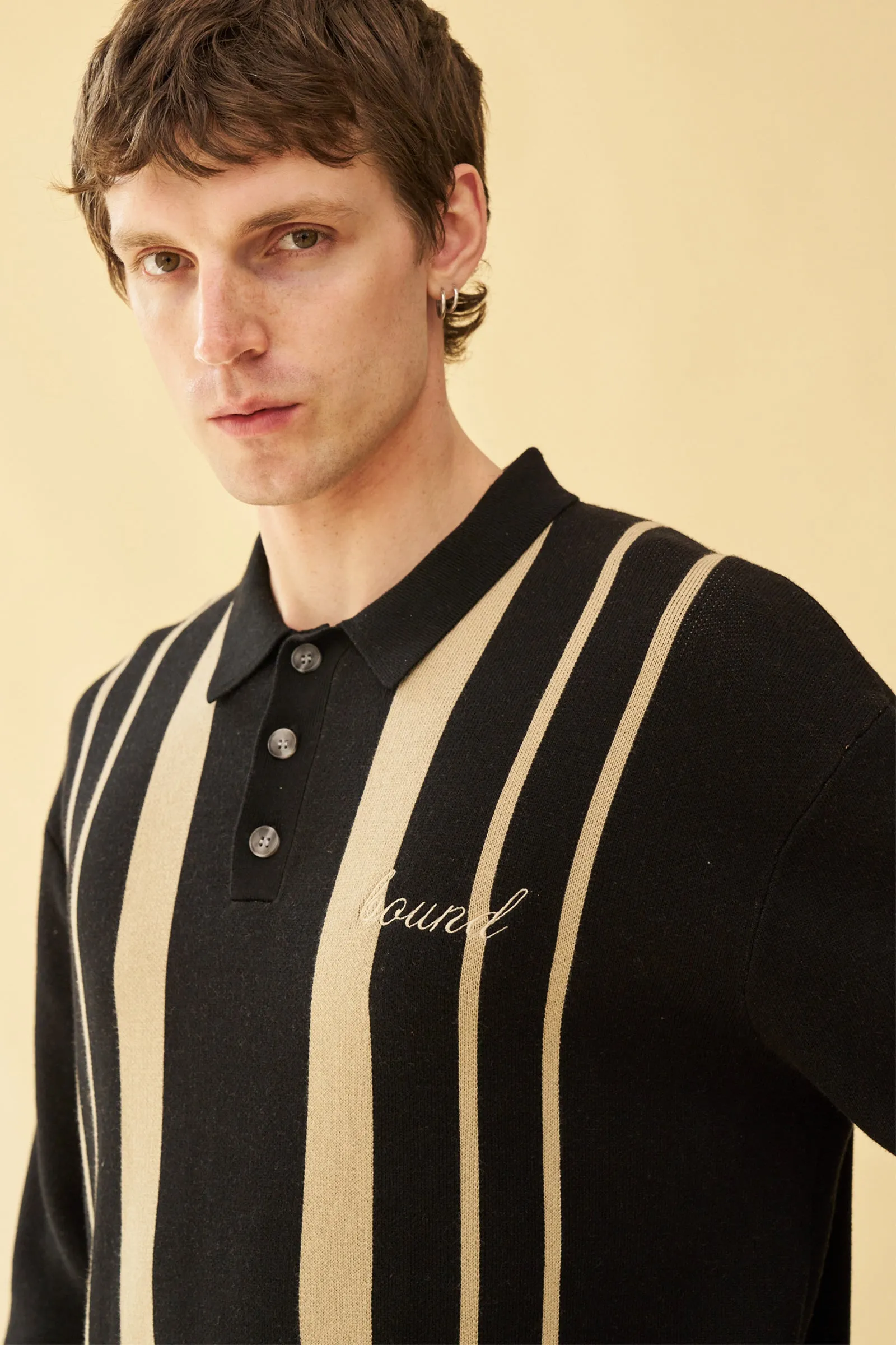 APRILE LS KNIT POLO - BLACK sold by Bound product image thumbnail 3
