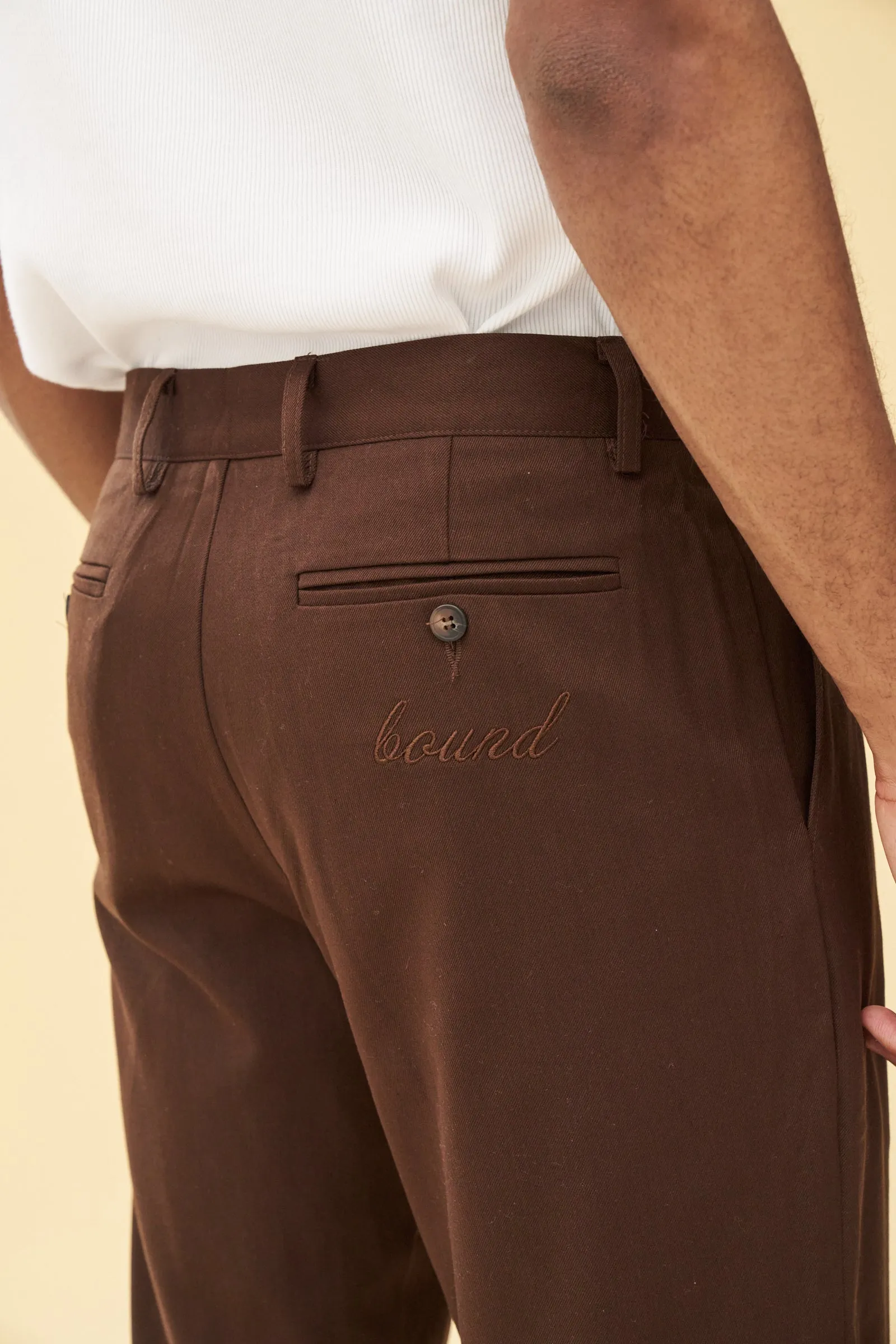 PLEATED SMART TROUSERS - BROWN sold by Bound product image thumbnail 2