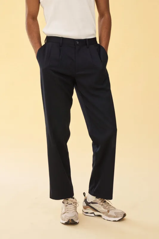 PLEATED SMART TROUSERS - NAVY sold by Bound