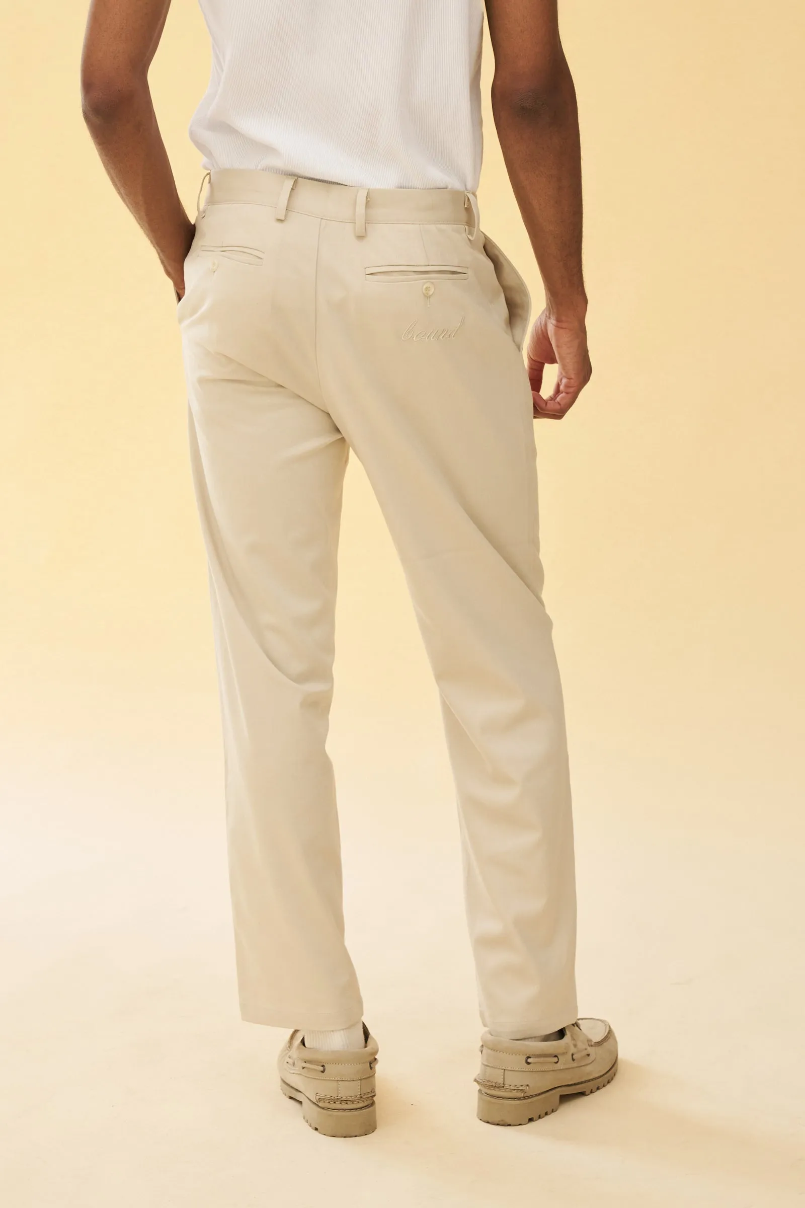 PLEATED SMART TROUSERS - CREAM sold by Bound product image thumbnail 3